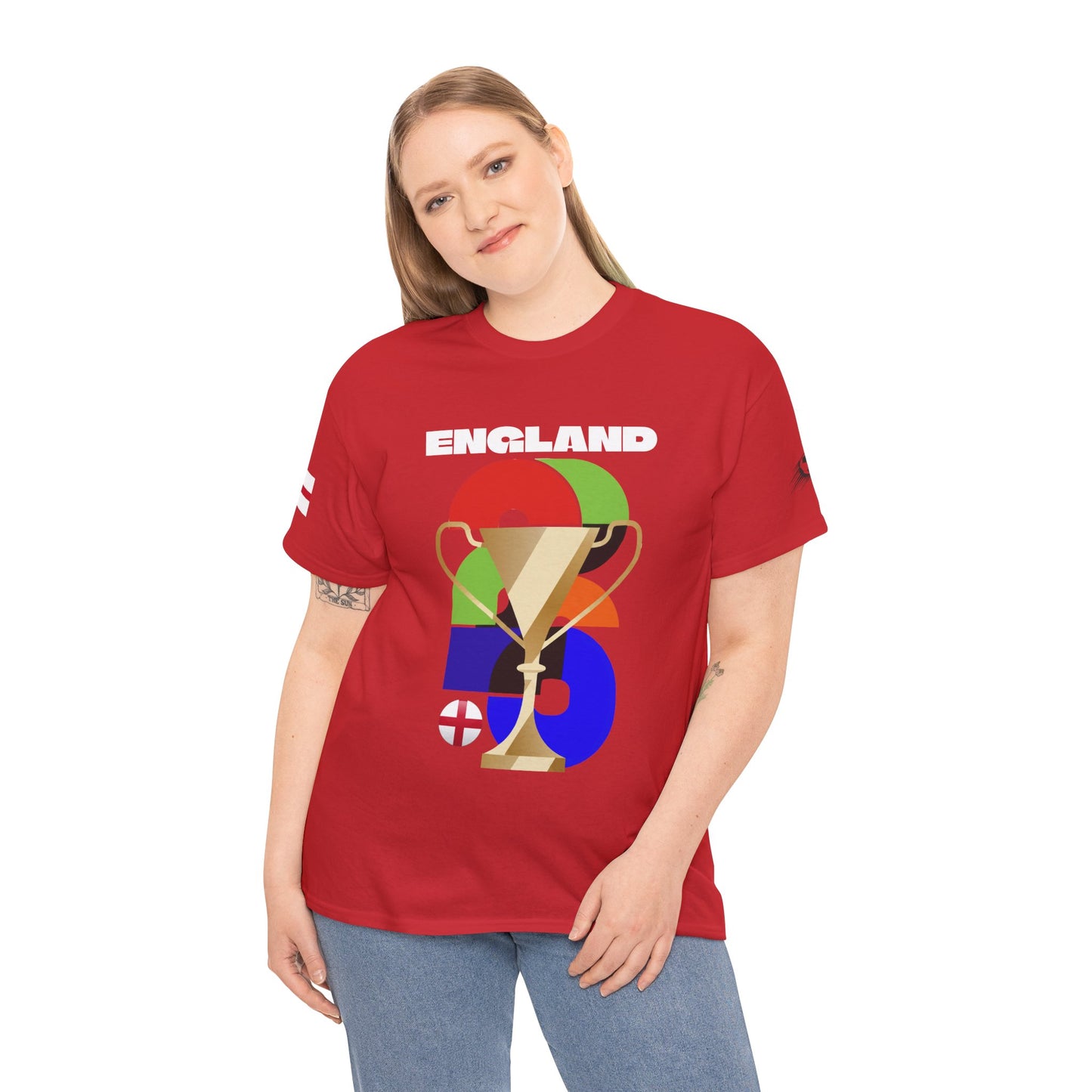 England Football T-Shirt - Unisex England Soccer Fan Tee with Flag (2026)