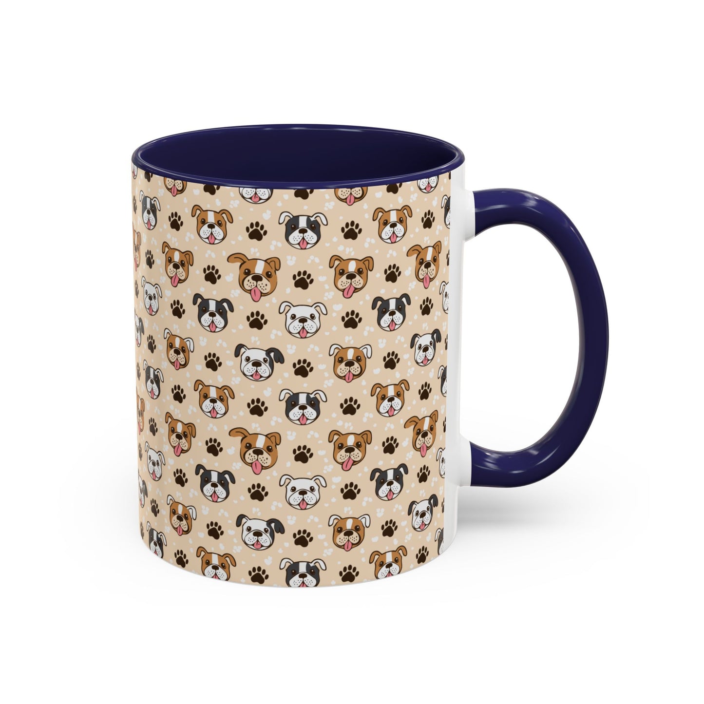 Coffee Mug, English Bulldog and Paw Print Print, Dog Lover Gift, Animal Lover, Pet Owner, Cute Mug, Ceramic Cup
