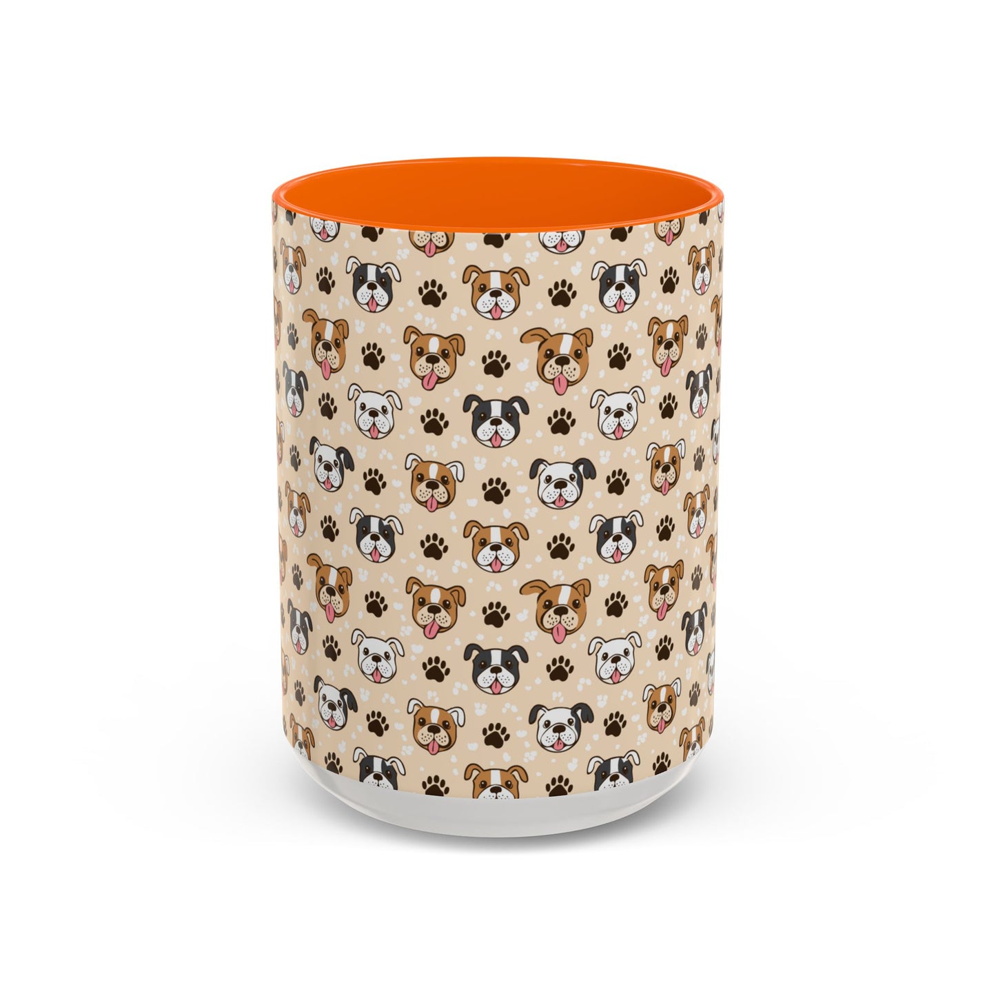 Coffee Mug, English Bulldog and Paw Print Print, Dog Lover Gift, Animal Lover, Pet Owner, Cute Mug, Ceramic Cup