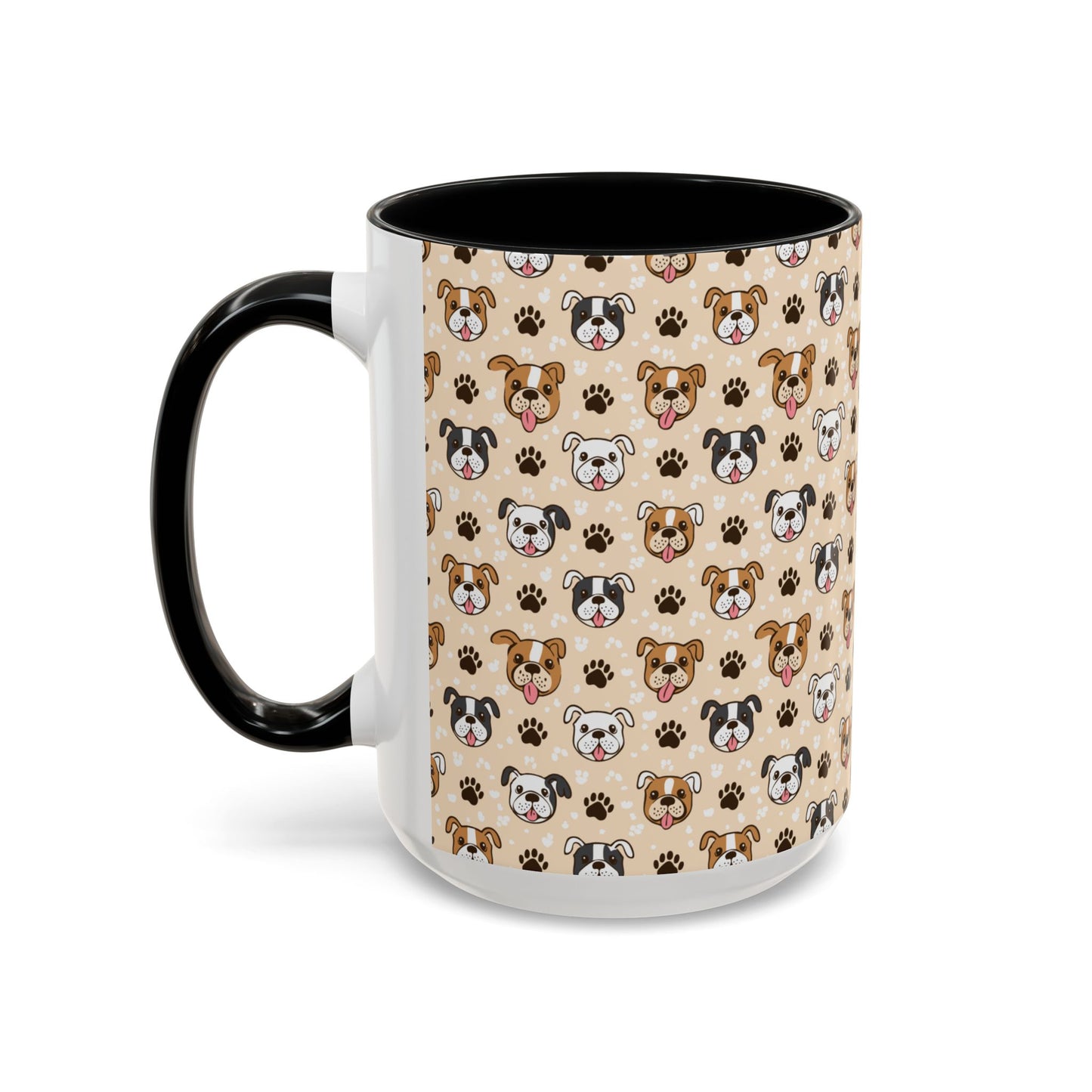 Coffee Mug, English Bulldog and Paw Print Print, Dog Lover Gift, Animal Lover, Pet Owner, Cute Mug, Ceramic Cup