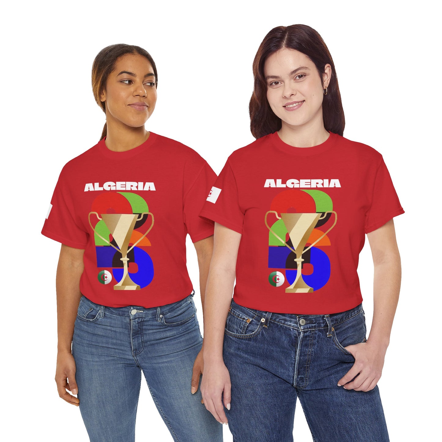 Algeria Football T-Shirt - Unisex Algeria Soccer Fan Tee with Flag (2026)