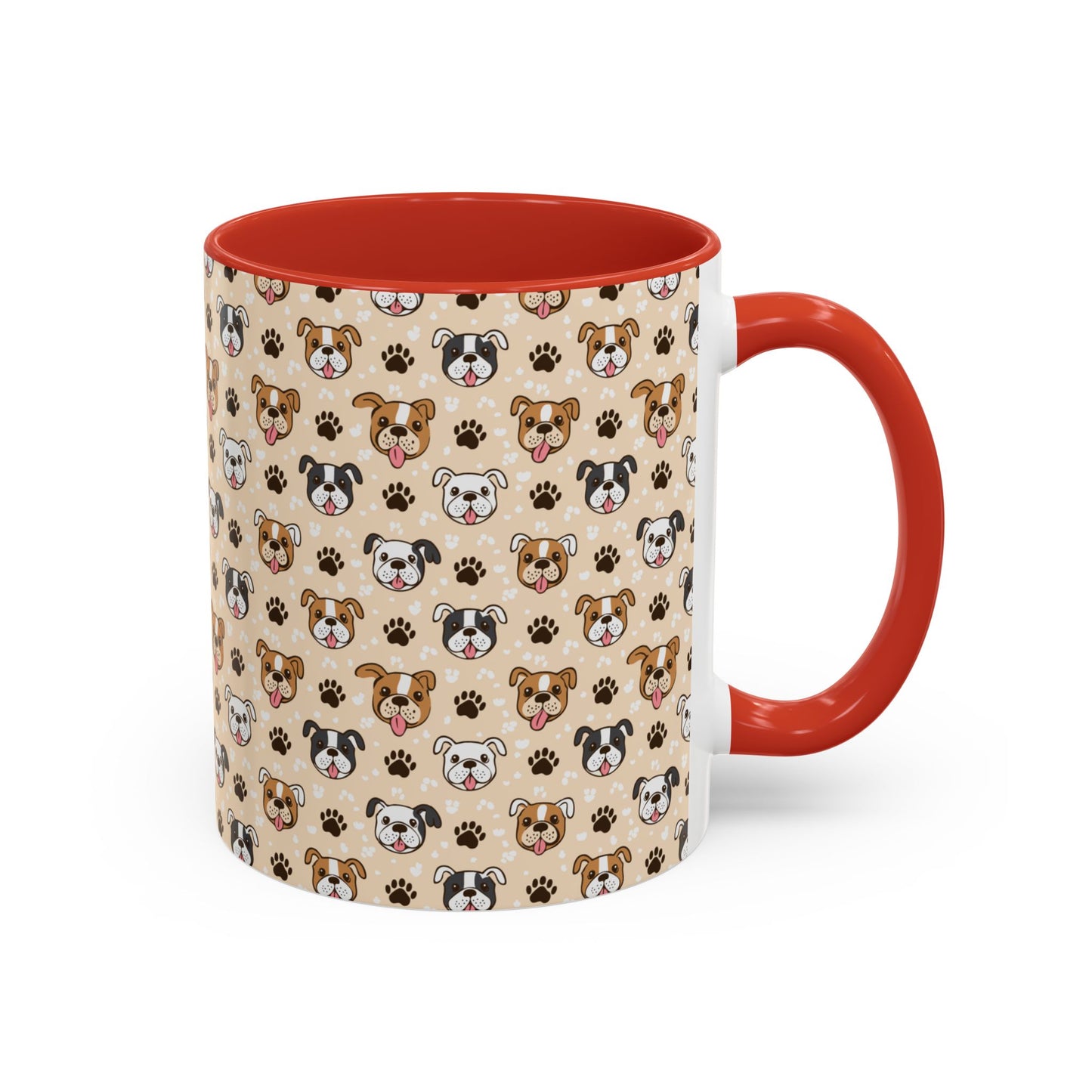 Coffee Mug, English Bulldog and Paw Print Print, Dog Lover Gift, Animal Lover, Pet Owner, Cute Mug, Ceramic Cup
