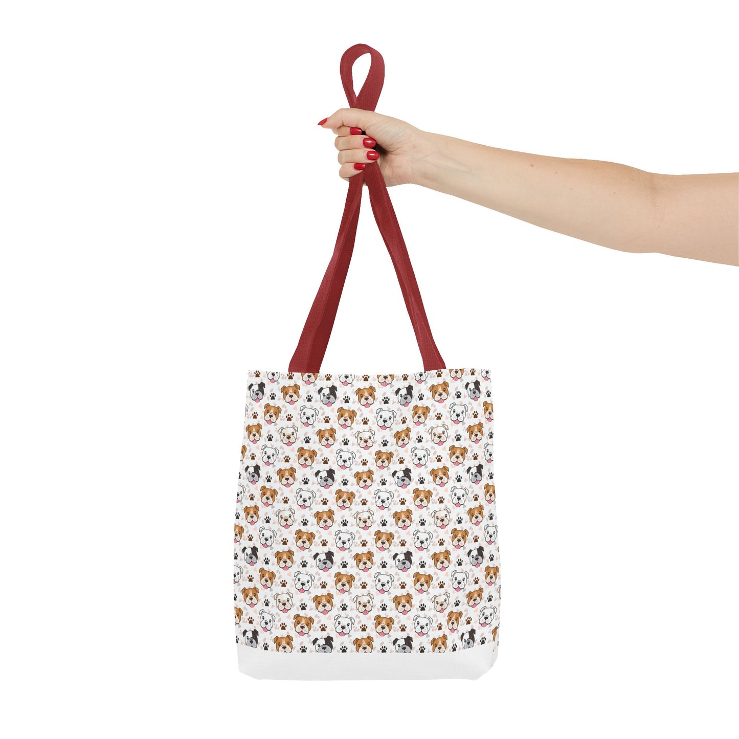 English Bulldog Tote Bag, Bulldog Lover Gift, Paw Print Design, Pet Owner Gift, Shopping Bag, Bulldog Mom/Dad Gift