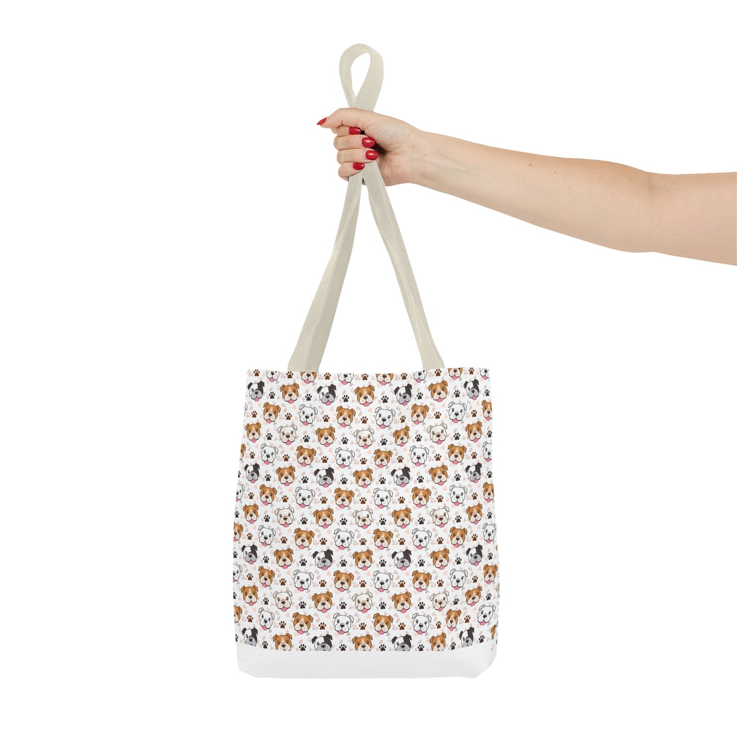 English Bulldog Tote Bag, Bulldog Lover Gift, Paw Print Design, Pet Owner Gift, Shopping Bag, Bulldog Mom/Dad Gift