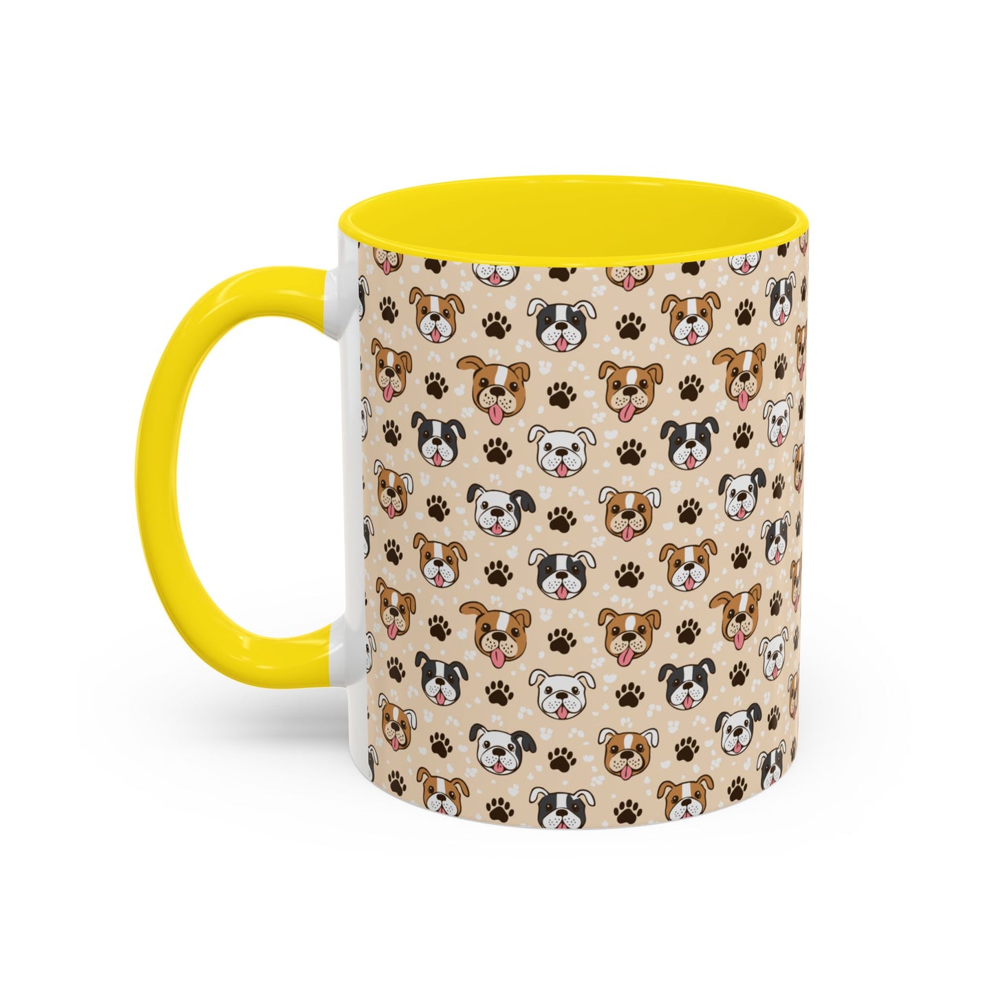 Coffee Mug, English Bulldog and Paw Print Print, Dog Lover Gift, Animal Lover, Pet Owner, Cute Mug, Ceramic Cup