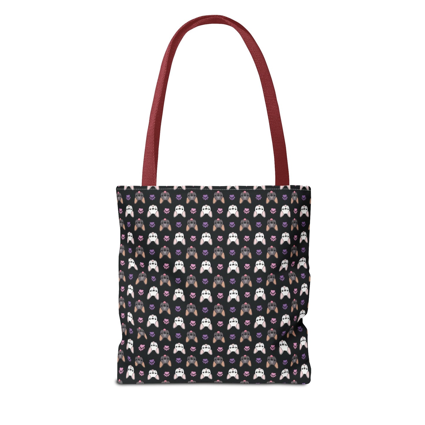 Frenchie Face and Paw Print Tote Bag - French Bulldog Lover, Dog Mom Gift, Animal Print Market Bag, Cute Puppy Shoulder Bag, Pet Owner Merch
