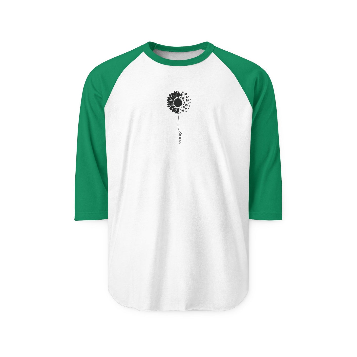 Raglan Shirt Paw Love Sunflower Collection Pet Lover Gift
