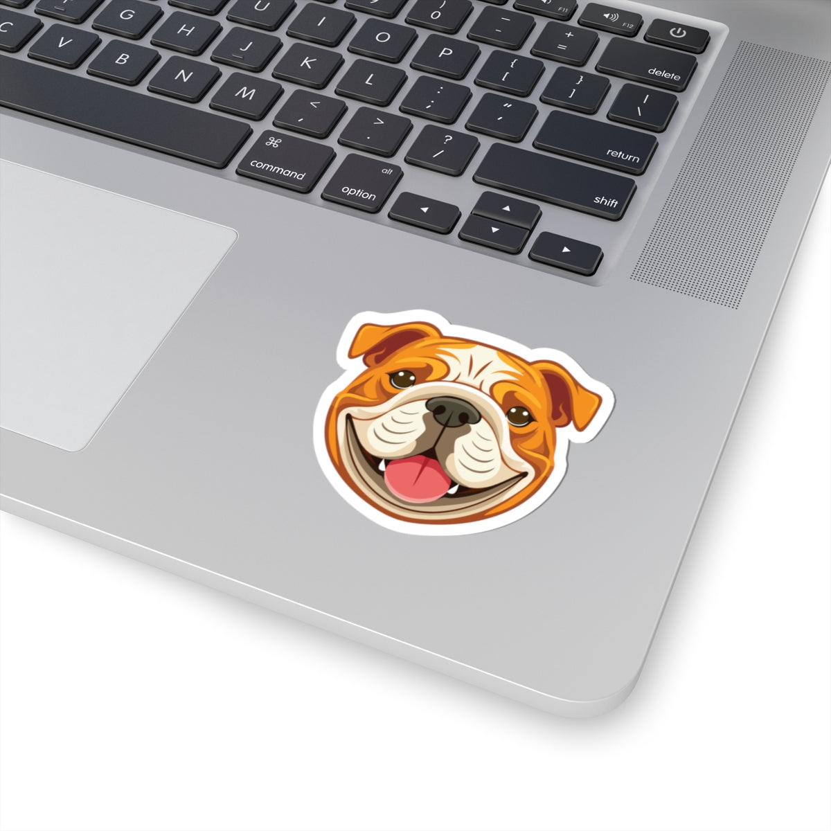 Happy Bulldog Kiss-Cut Stickers - Cute Dog Decals for Laptops, Journals, Water Bottles, Gifts for Dog Lovers, Pet Enthusiasts