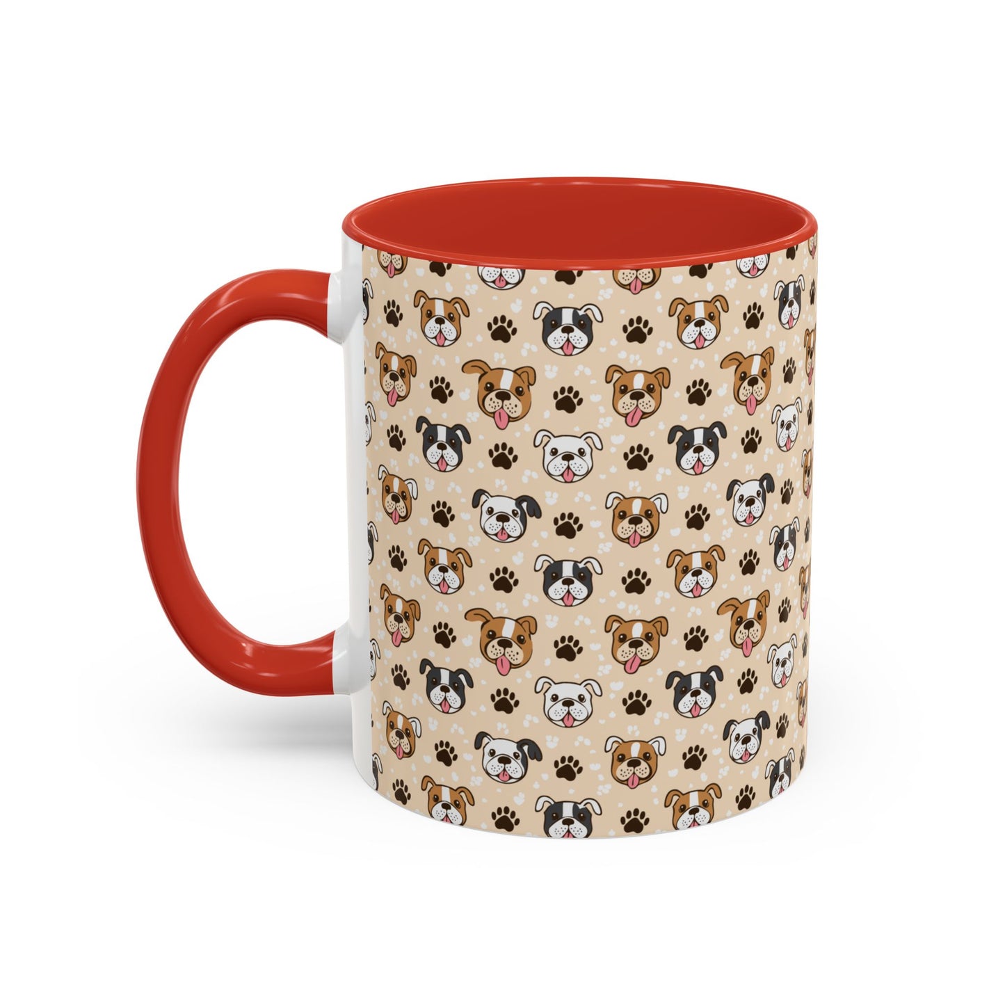 Coffee Mug, English Bulldog and Paw Print Print, Dog Lover Gift, Animal Lover, Pet Owner, Cute Mug, Ceramic Cup