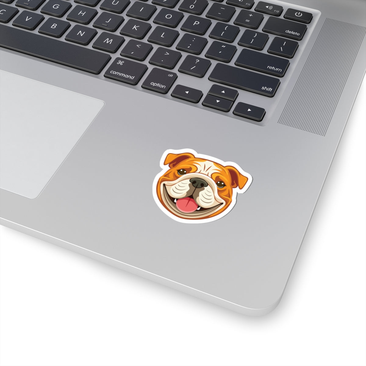 Happy Bulldog Kiss-Cut Stickers - Cute Dog Decals for Laptops, Journals, Water Bottles, Gifts for Dog Lovers, Pet Enthusiasts