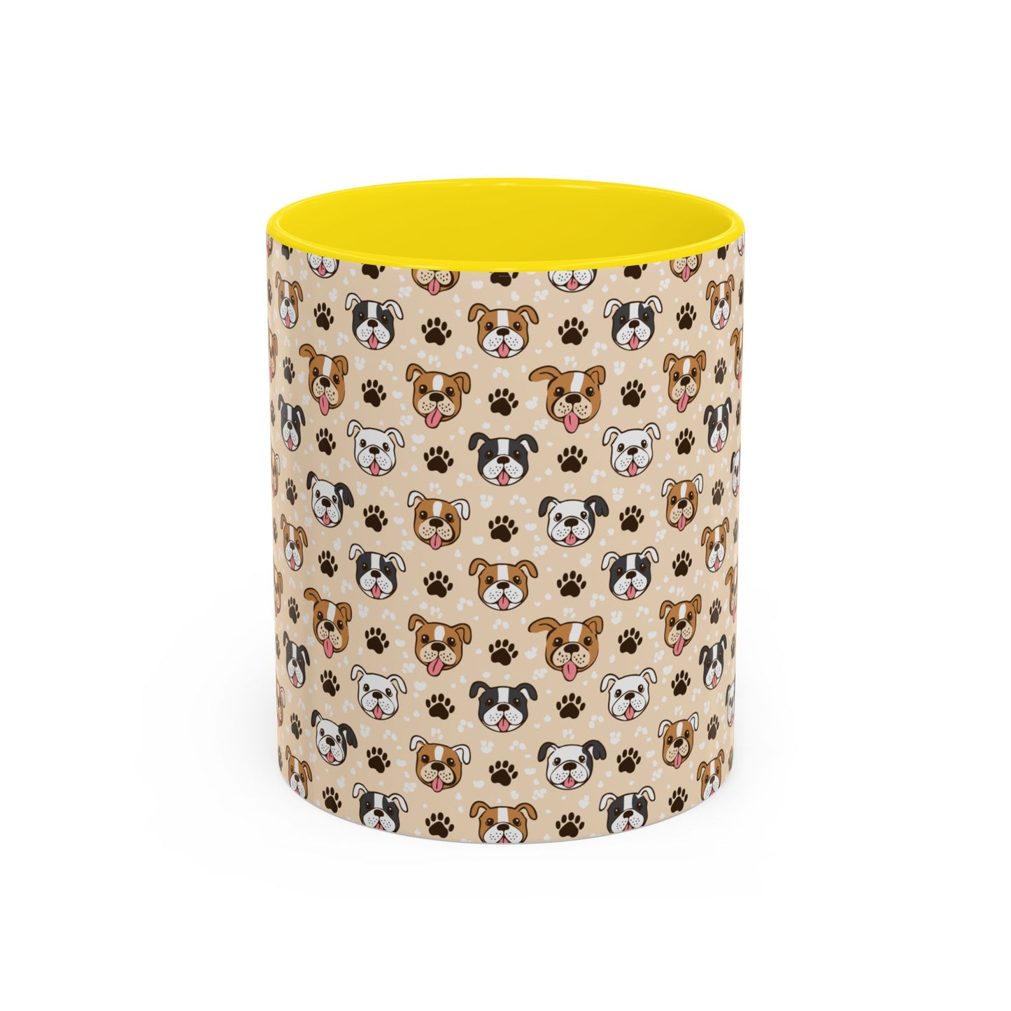 Coffee Mug, English Bulldog and Paw Print Print, Dog Lover Gift, Animal Lover, Pet Owner, Cute Mug, Ceramic Cup