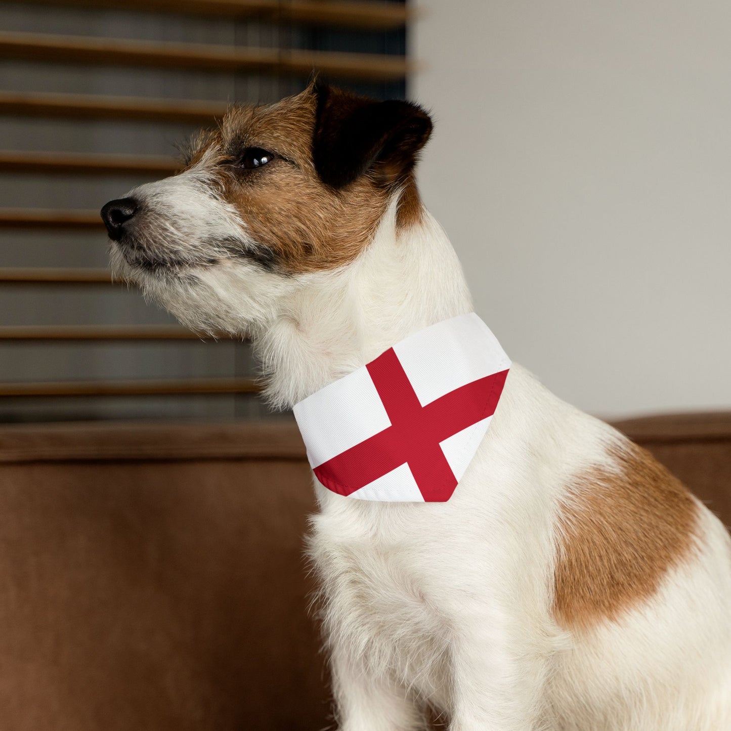 England Soccer Dog Bandana — English Flag Snap-On Pet Bandana, Fan Gear