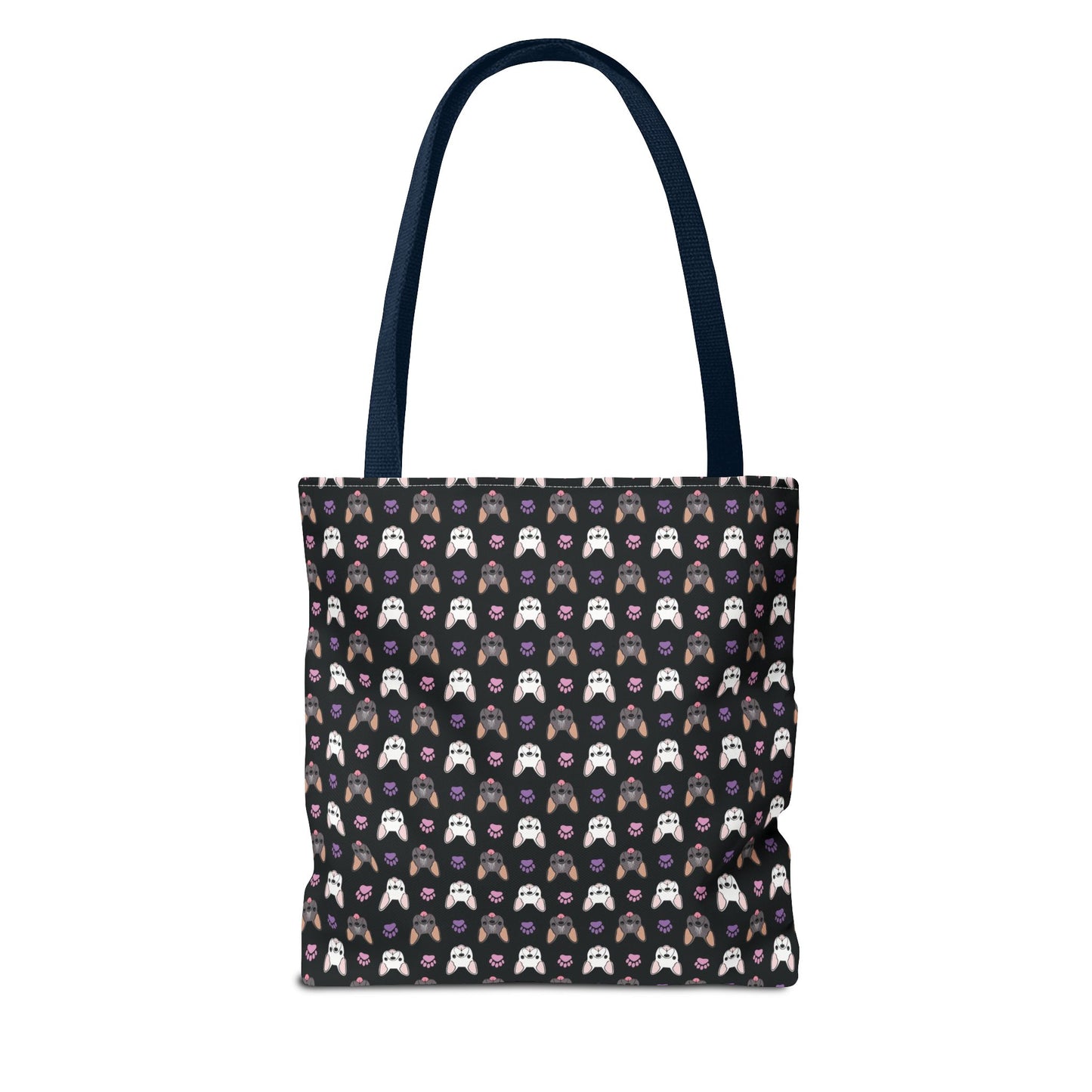 Frenchie Face and Paw Print Tote Bag - French Bulldog Lover, Dog Mom Gift, Animal Print Market Bag, Cute Puppy Shoulder Bag, Pet Owner Merch