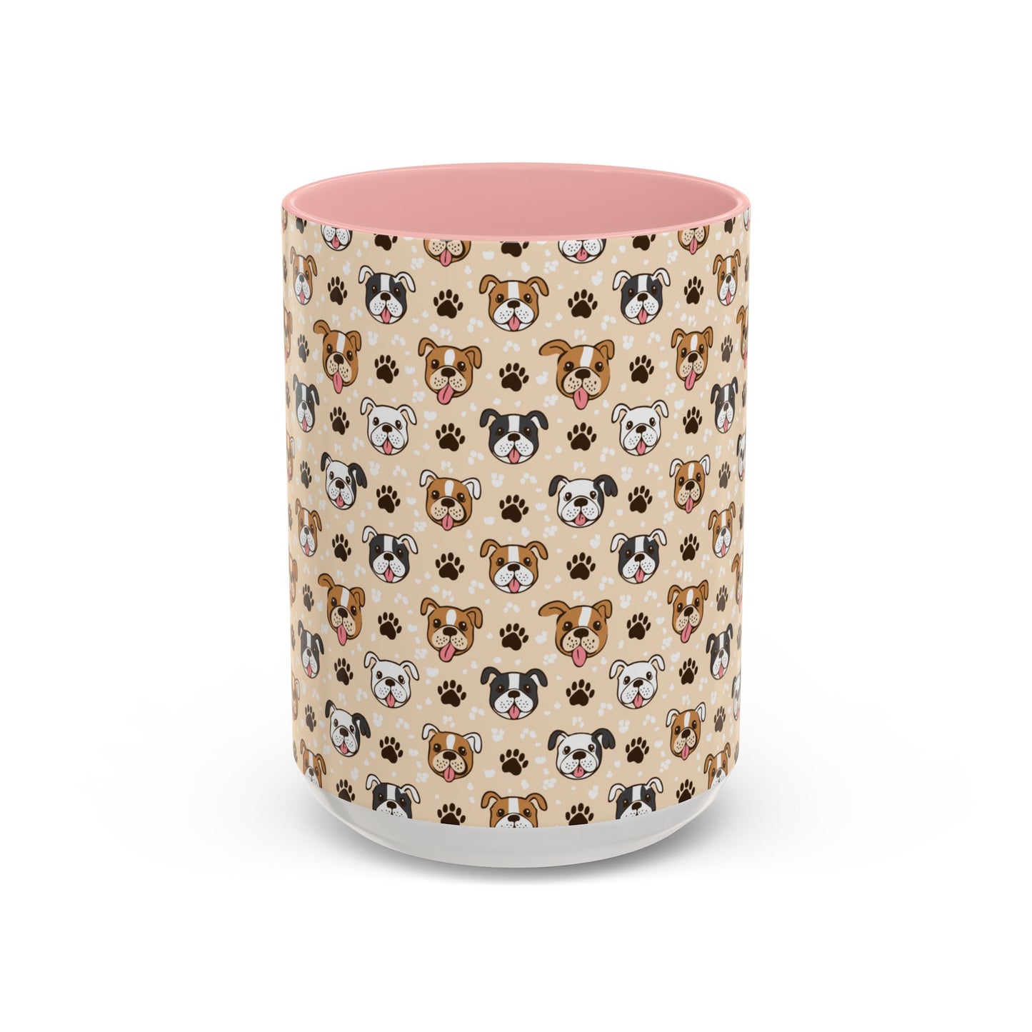 Coffee Mug, English Bulldog and Paw Print Print, Dog Lover Gift, Animal Lover, Pet Owner, Cute Mug, Ceramic Cup