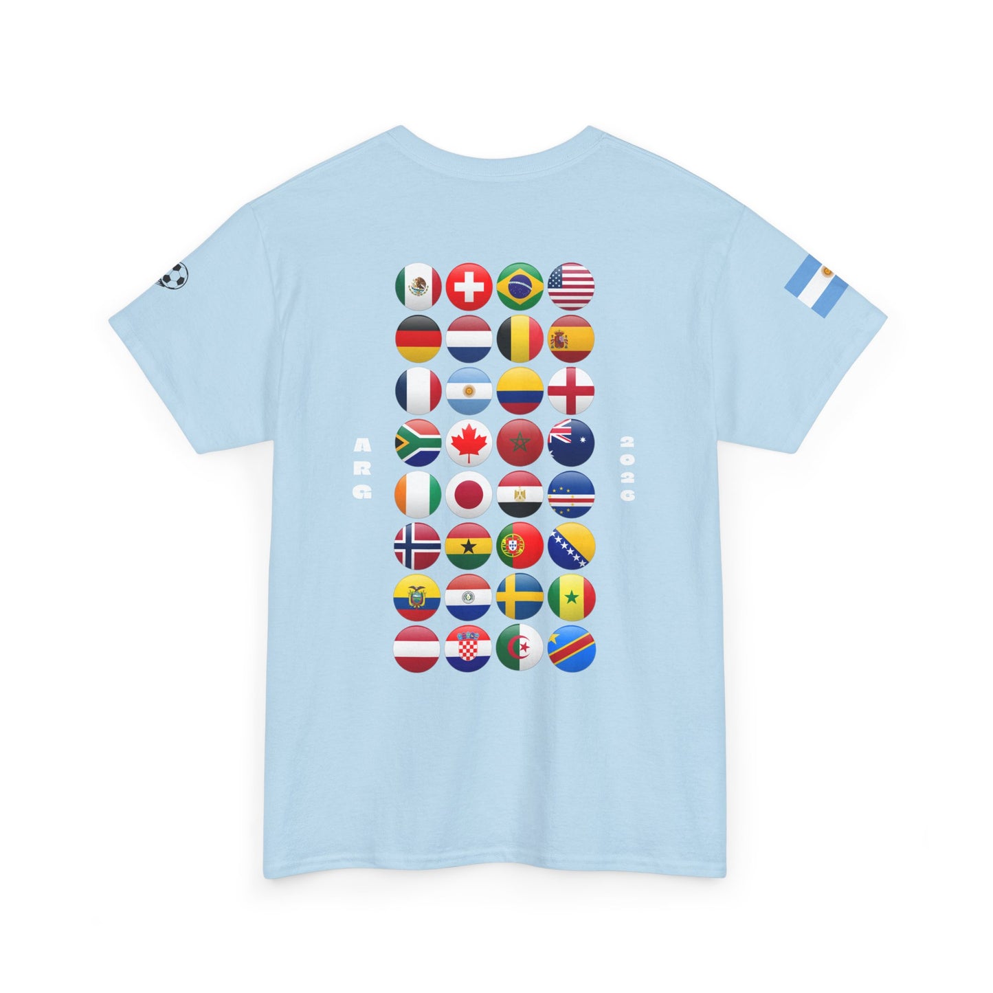 Argentina Football T-Shirt - Unisex Argentina Soccer Fan Tee with Flag (2026)