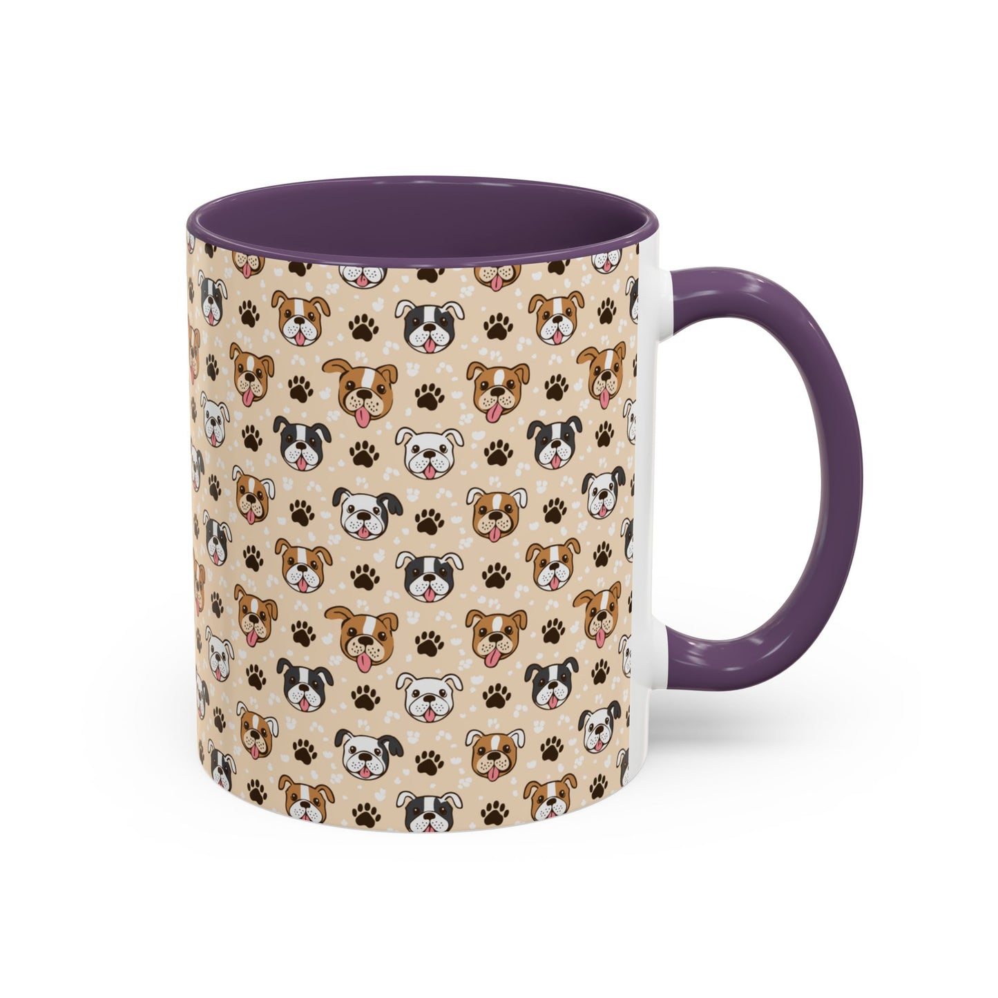 Coffee Mug, English Bulldog and Paw Print Print, Dog Lover Gift, Animal Lover, Pet Owner, Cute Mug, Ceramic Cup