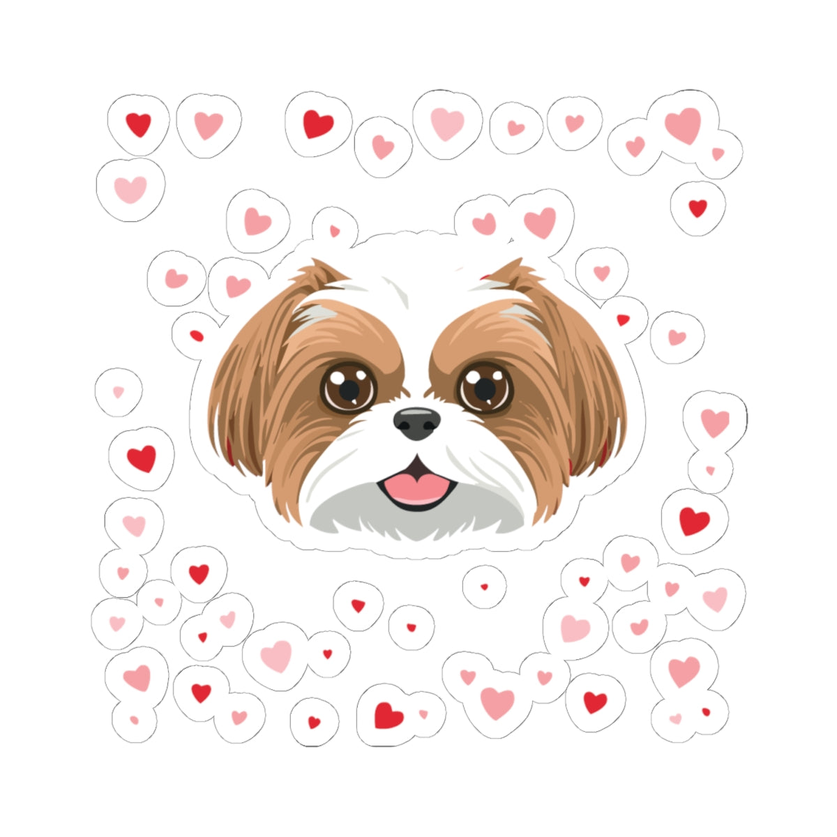 Cute Dog Love Kiss-Cut Stickers, Adorable Pet Decals for Dog Lovers, Laptop Stickers, Gift for Dog Owners, Cute Heart Designs