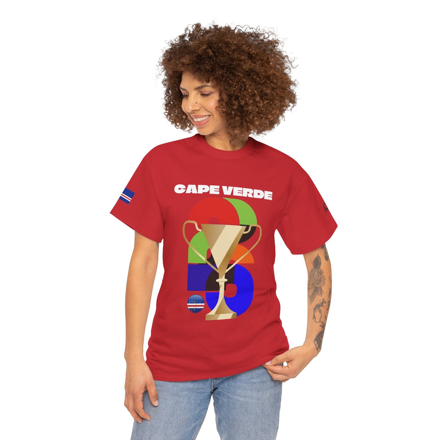 Cape Verde Football T-Shirt - Unisex Cape Verde Soccer Fan Tee with Flag (2026)