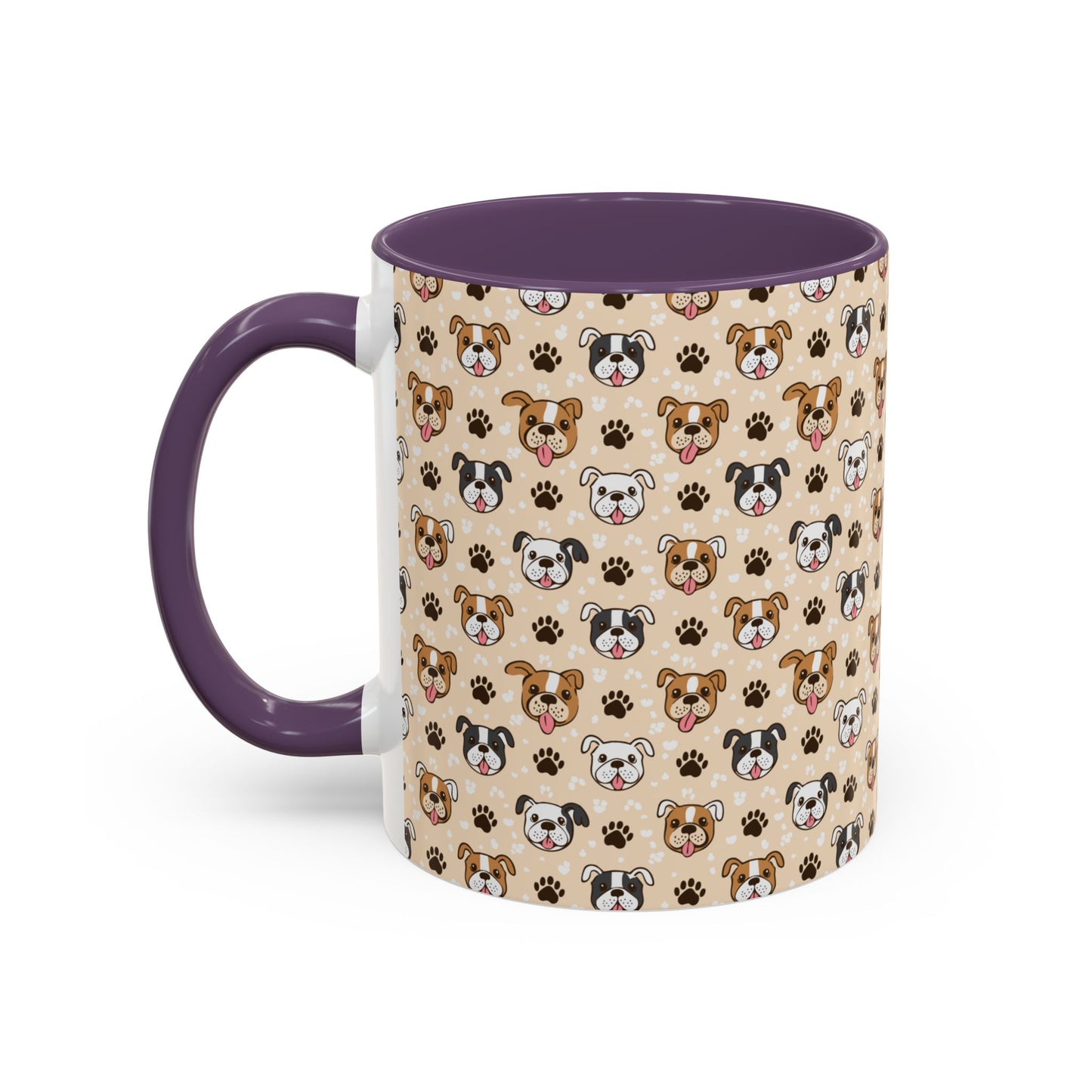 Coffee Mug, English Bulldog and Paw Print Print, Dog Lover Gift, Animal Lover, Pet Owner, Cute Mug, Ceramic Cup