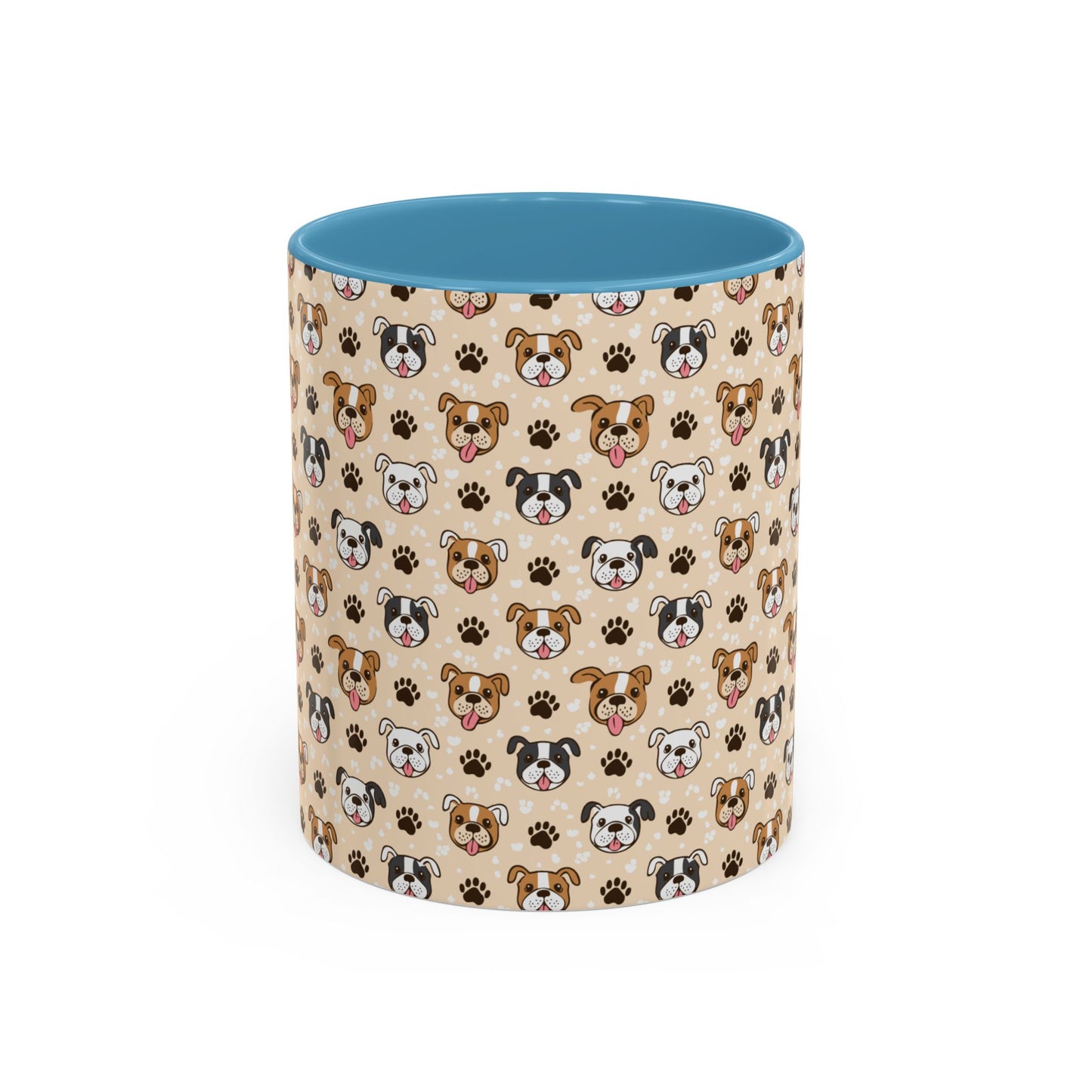 Coffee Mug, English Bulldog and Paw Print Print, Dog Lover Gift, Animal Lover, Pet Owner, Cute Mug, Ceramic Cup