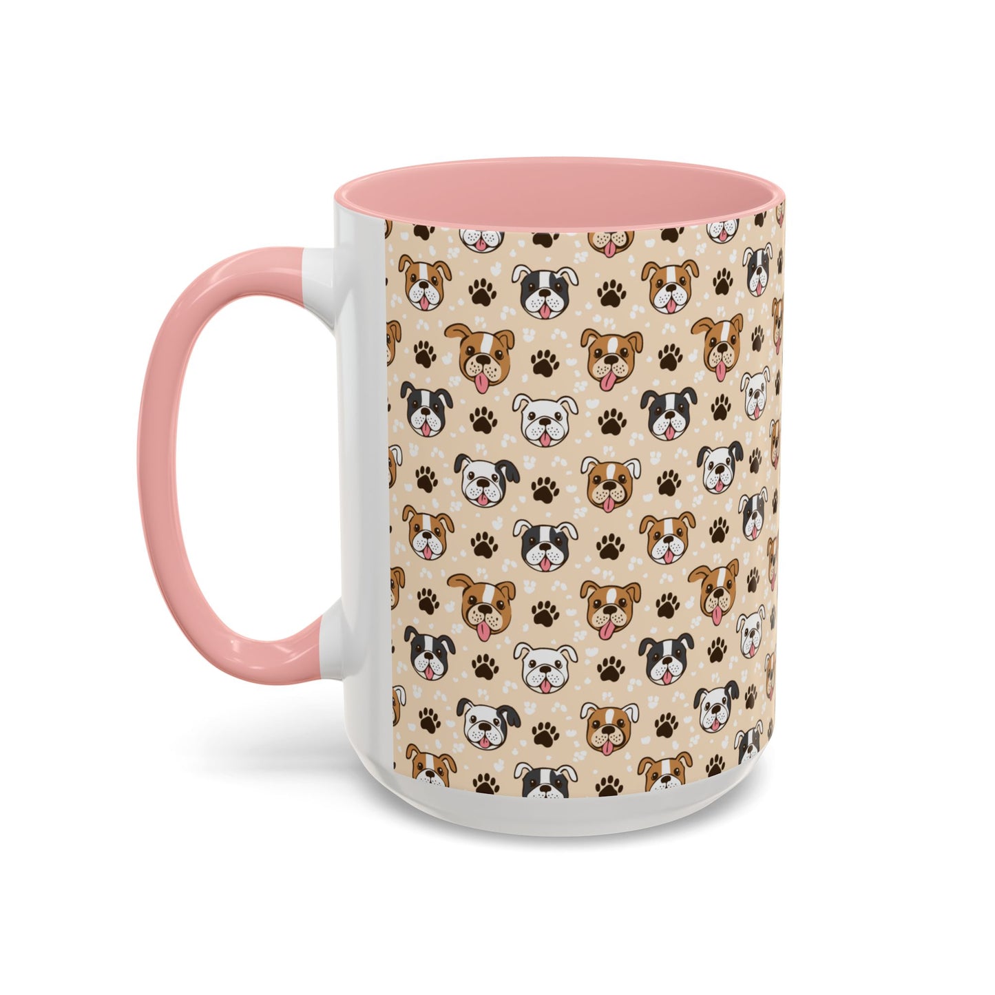 Coffee Mug, English Bulldog and Paw Print Print, Dog Lover Gift, Animal Lover, Pet Owner, Cute Mug, Ceramic Cup