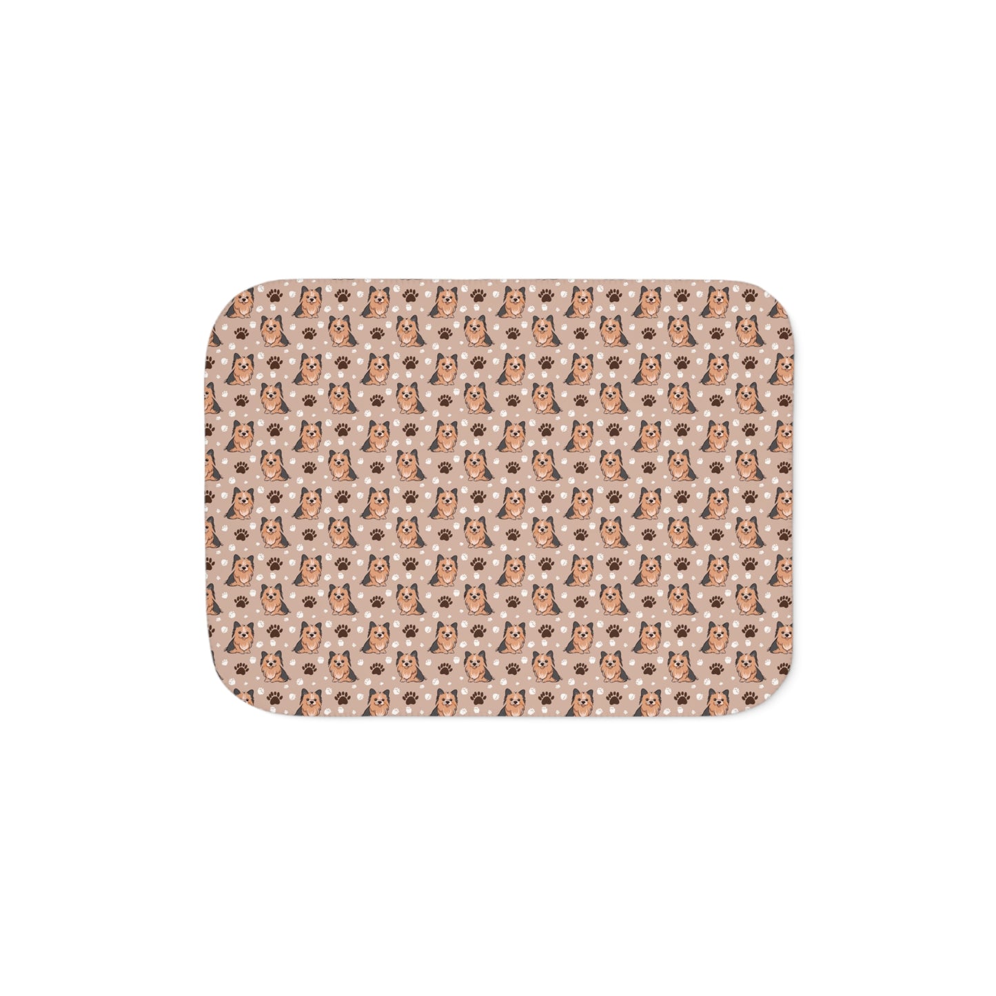 Sherpa Blanket - Yorkie and Paw Print Design, Dog Lover Gift, Cozy Throw, Pet Owner Present, Fleece Blanket, Animal Print Decor