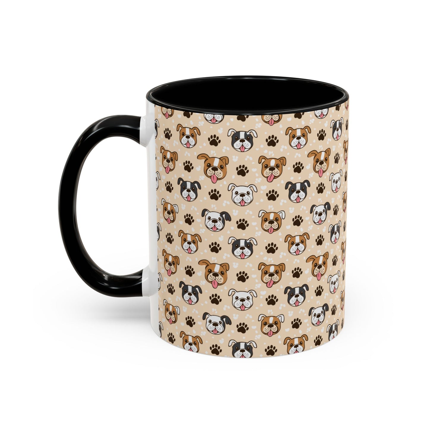 Coffee Mug, English Bulldog and Paw Print Print, Dog Lover Gift, Animal Lover, Pet Owner, Cute Mug, Ceramic Cup
