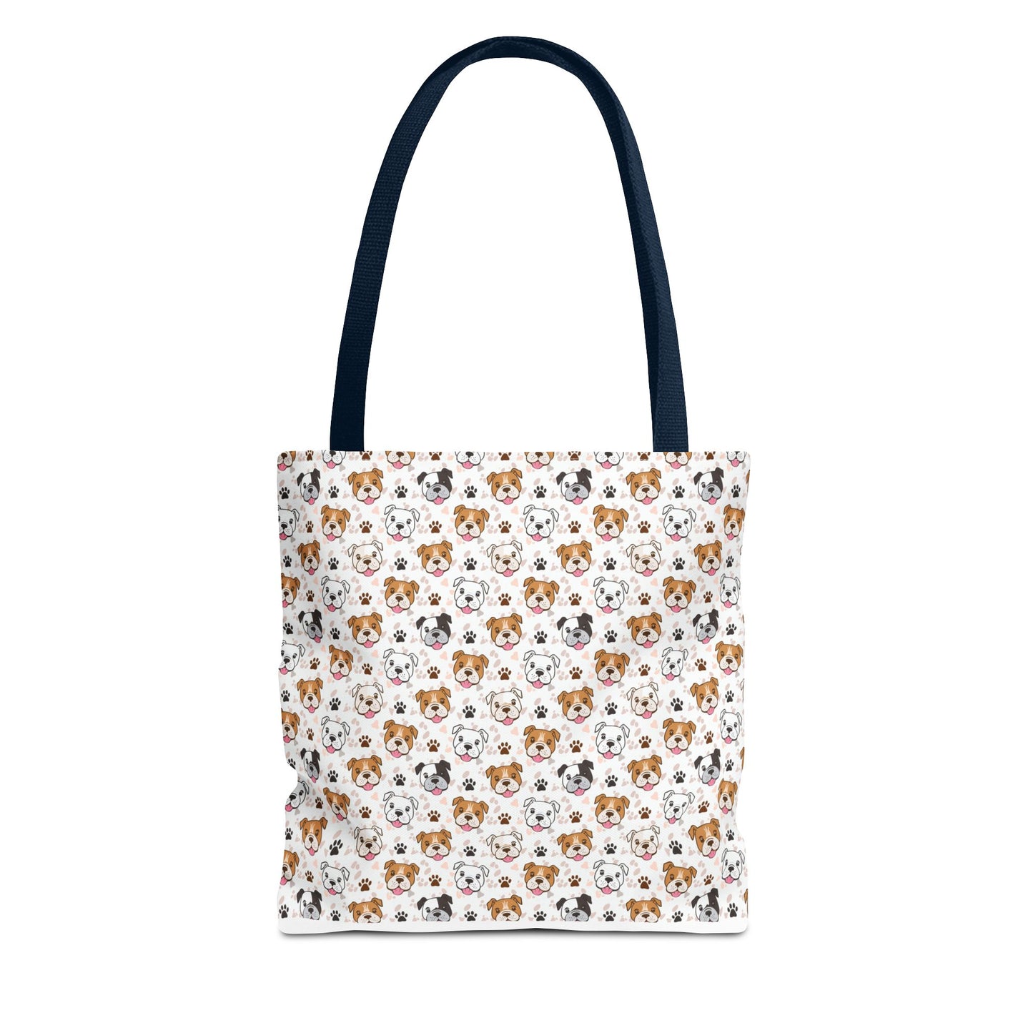 English Bulldog Tote Bag, Bulldog Lover Gift, Paw Print Design, Pet Owner Gift, Shopping Bag, Bulldog Mom/Dad Gift