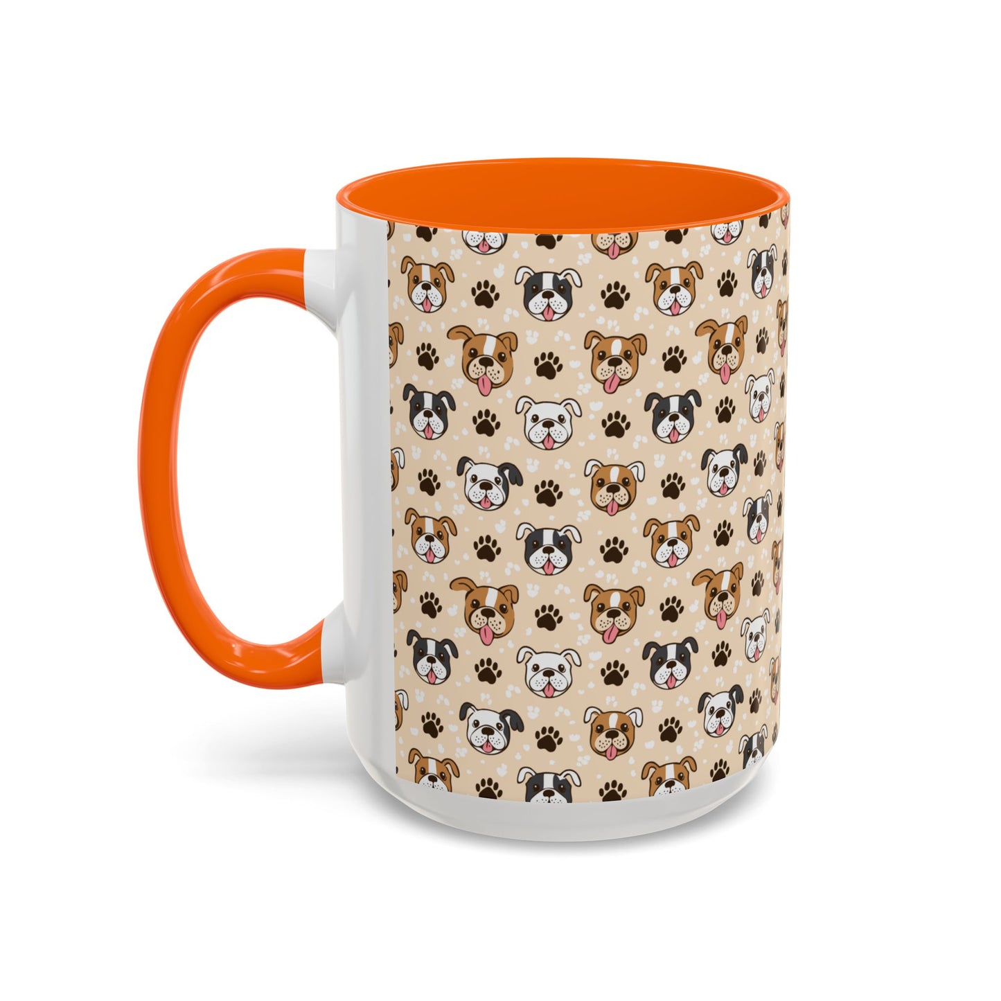 Coffee Mug, English Bulldog and Paw Print Print, Dog Lover Gift, Animal Lover, Pet Owner, Cute Mug, Ceramic Cup
