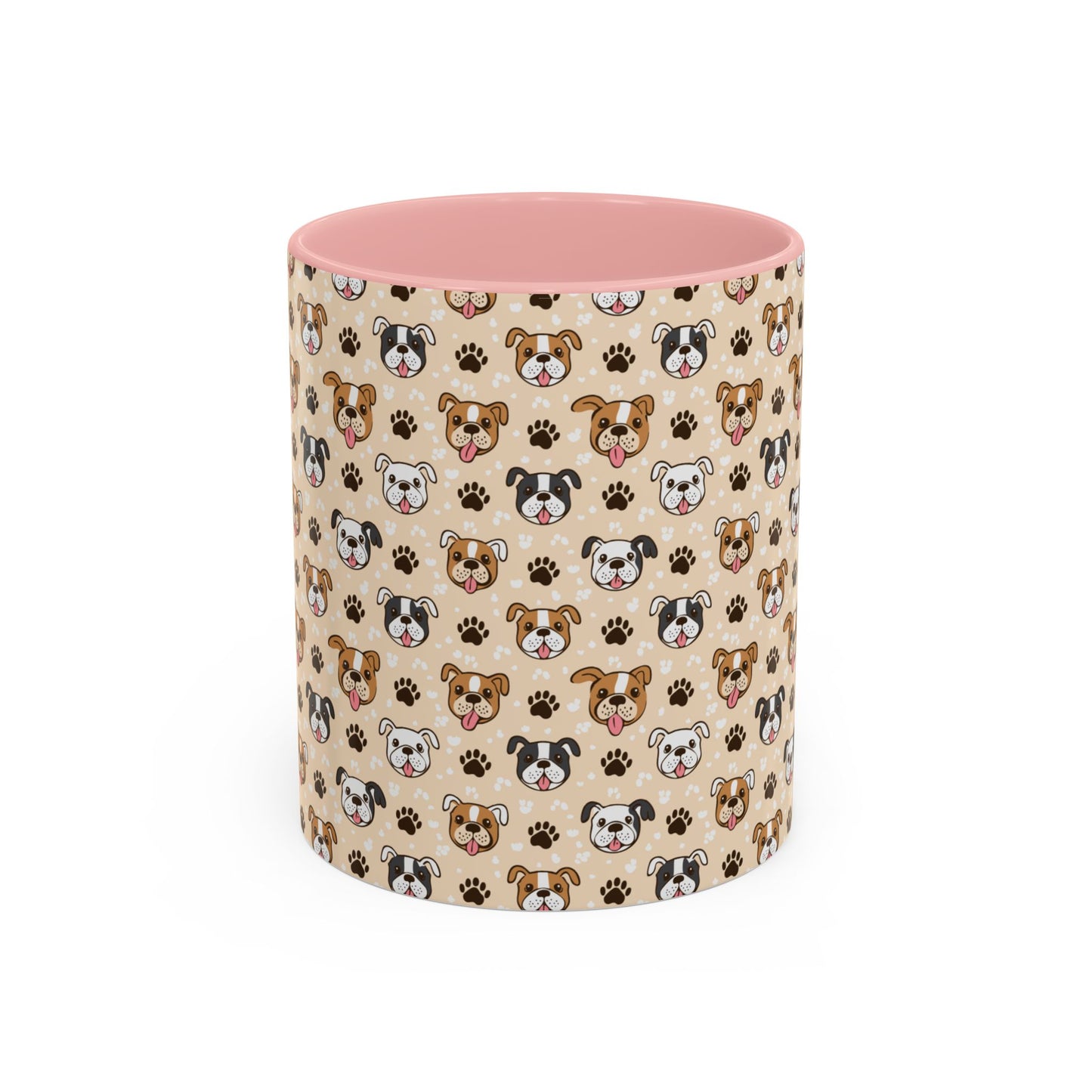 Coffee Mug, English Bulldog and Paw Print Print, Dog Lover Gift, Animal Lover, Pet Owner, Cute Mug, Ceramic Cup