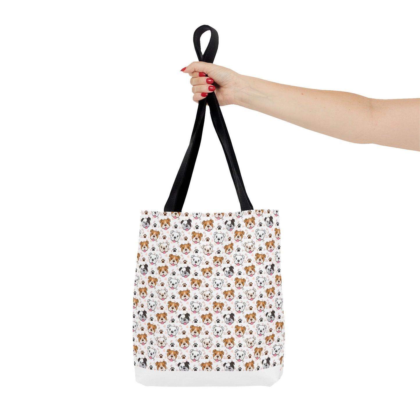English Bulldog Tote Bag, Bulldog Lover Gift, Paw Print Design, Pet Owner Gift, Shopping Bag, Bulldog Mom/Dad Gift