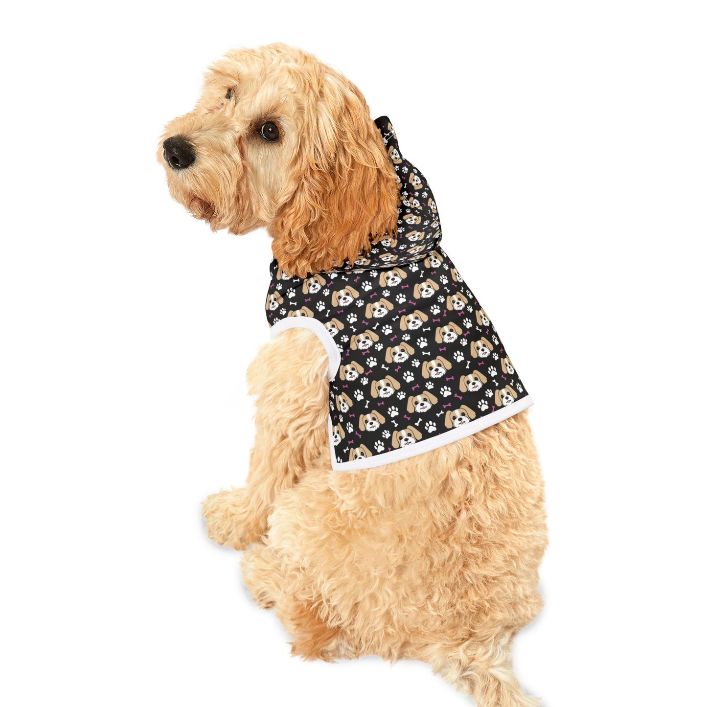 Shitzu Bone and Paw Print Pet Hoodie - Dog Lover Gift, Animal Print Sweatshirt, Puppy Paw Print Hoodie, Cute Dog Design Pullover, Pet Owner