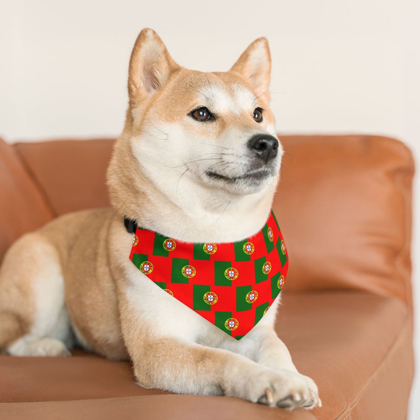 Portugal Soccer Dog Bandana — Portuguese Flag Snap-On Pet Bandana, Fan Gear