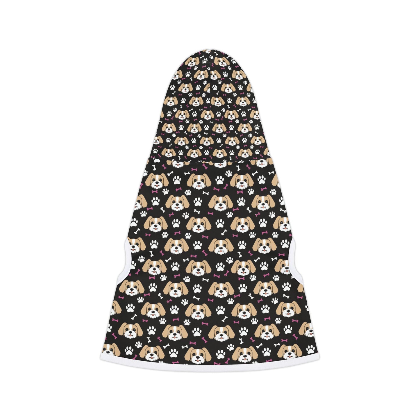 Shitzu Bone and Paw Print Pet Hoodie - Dog Lover Gift, Animal Print Sweatshirt, Puppy Paw Print Hoodie, Cute Dog Design Pullover, Pet Owner