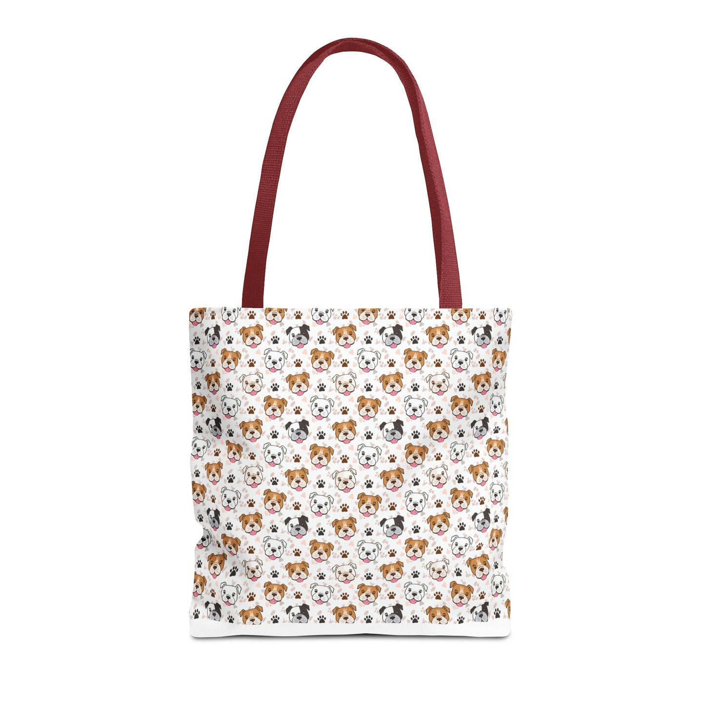 English Bulldog Tote Bag, Bulldog Lover Gift, Paw Print Design, Pet Owner Gift, Shopping Bag, Bulldog Mom/Dad Gift