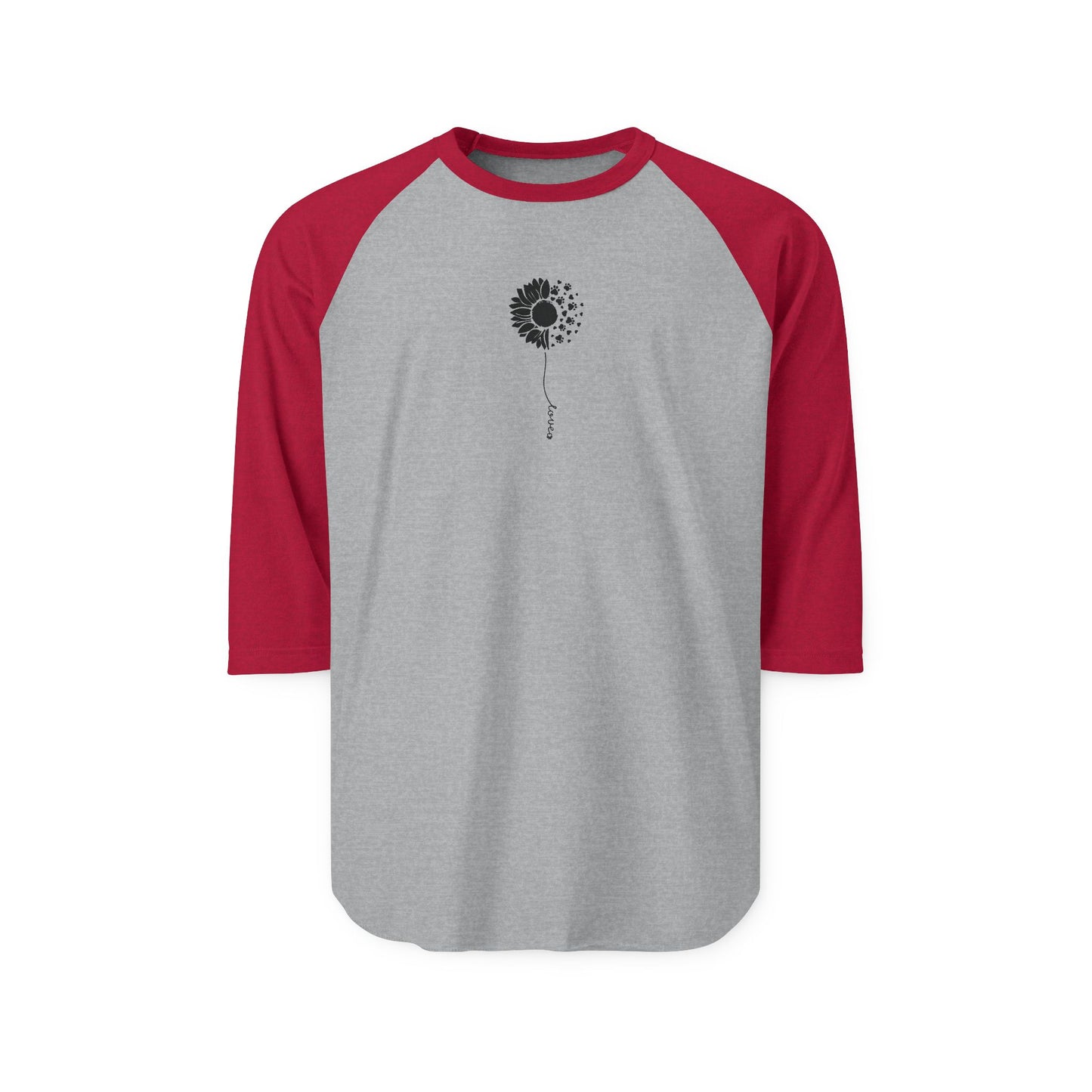 Raglan Shirt Paw Love Sunflower Collection Pet Lover Gift