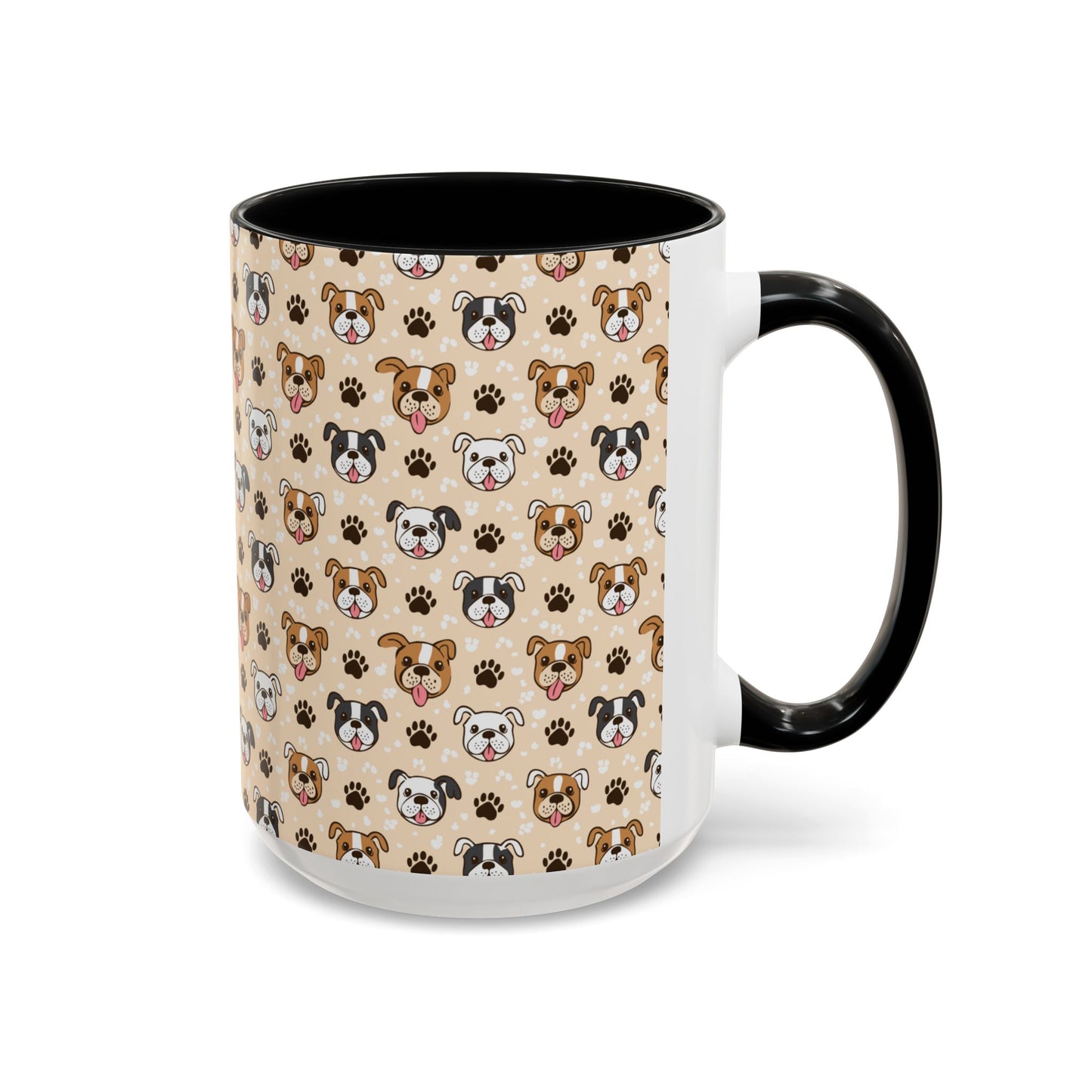 Coffee Mug, English Bulldog and Paw Print Print, Dog Lover Gift, Animal Lover, Pet Owner, Cute Mug, Ceramic Cup