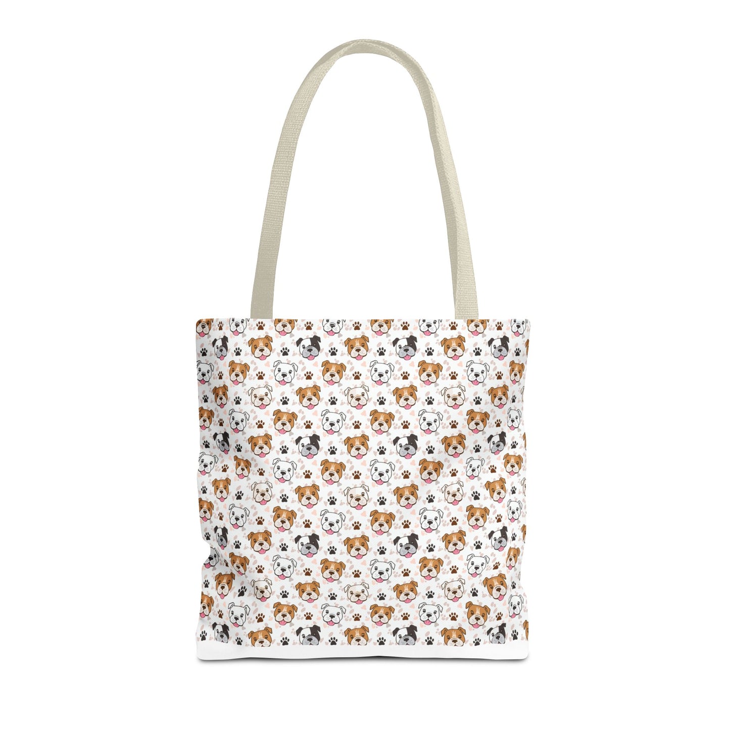 English Bulldog Tote Bag, Bulldog Lover Gift, Paw Print Design, Pet Owner Gift, Shopping Bag, Bulldog Mom/Dad Gift