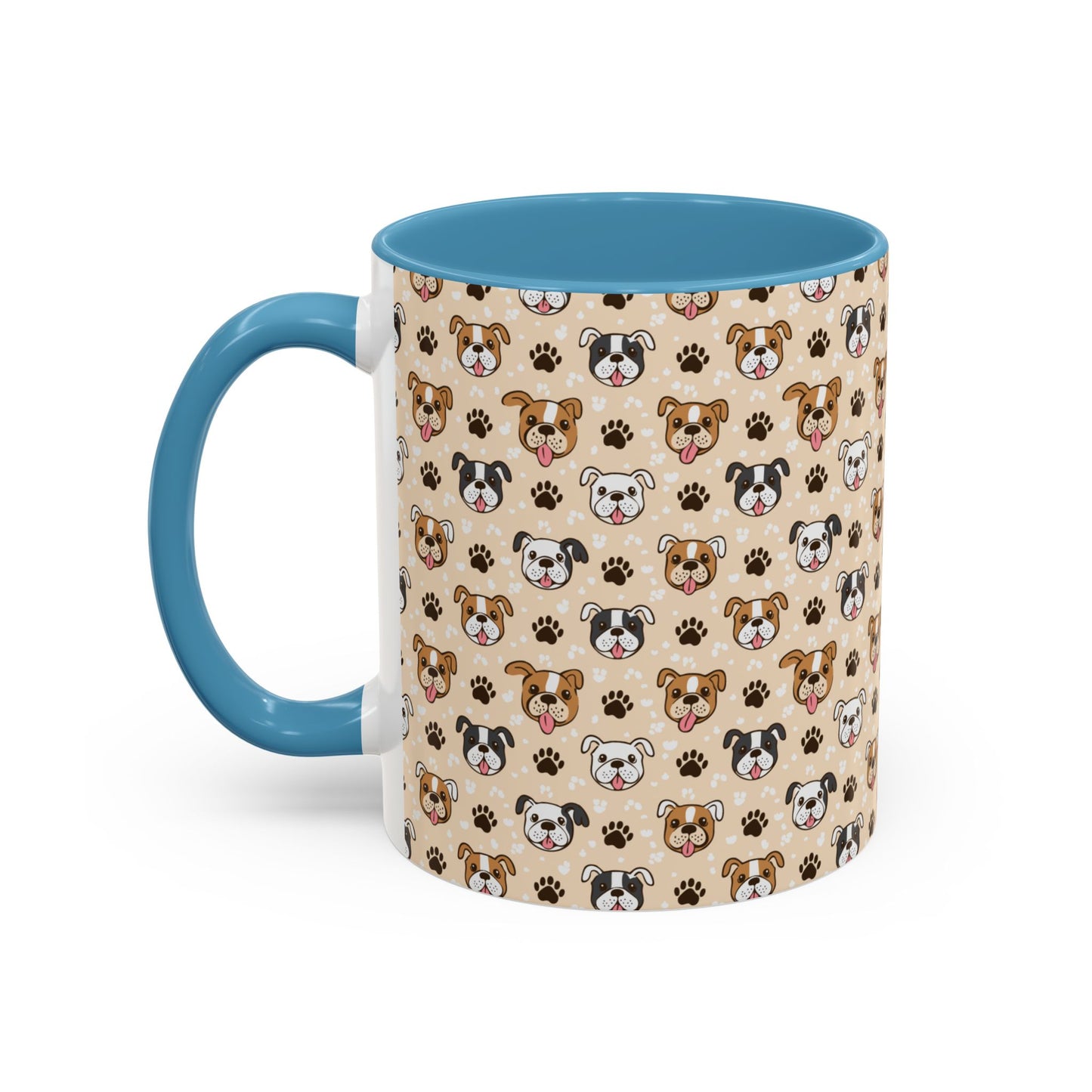 Coffee Mug, English Bulldog and Paw Print Print, Dog Lover Gift, Animal Lover, Pet Owner, Cute Mug, Ceramic Cup