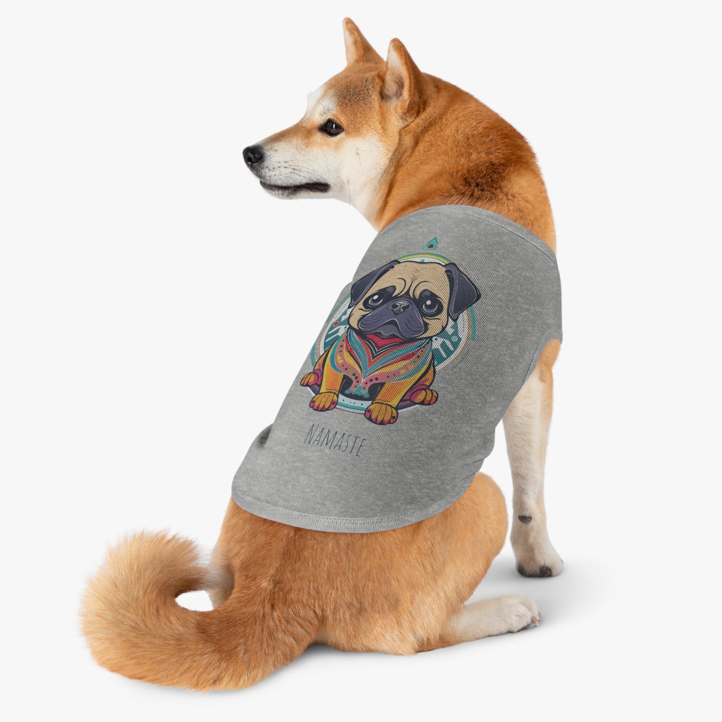 Namaste Pug Pet Tank Top, Stylish Dog Apparel, Yoga Pet Wear, Pet Summer Outfit, Dog Lover Gift, Funny Dog Shirt