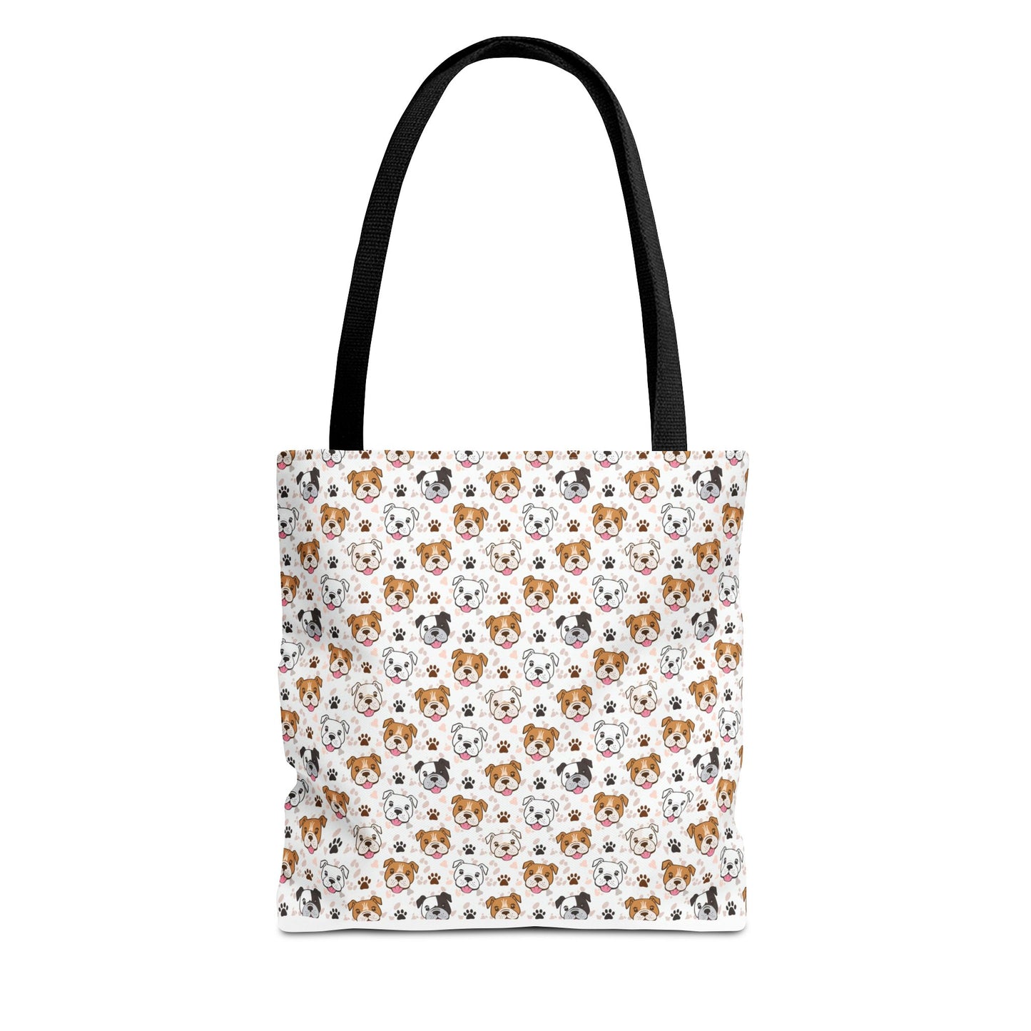 English Bulldog Tote Bag, Bulldog Lover Gift, Paw Print Design, Pet Owner Gift, Shopping Bag, Bulldog Mom/Dad Gift
