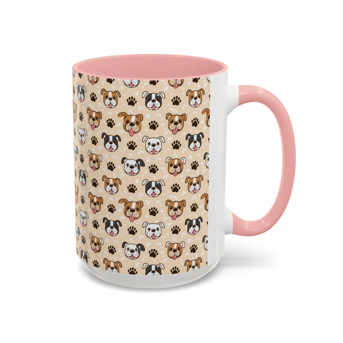 Coffee Mug, English Bulldog and Paw Print Print, Dog Lover Gift, Animal Lover, Pet Owner, Cute Mug, Ceramic Cup