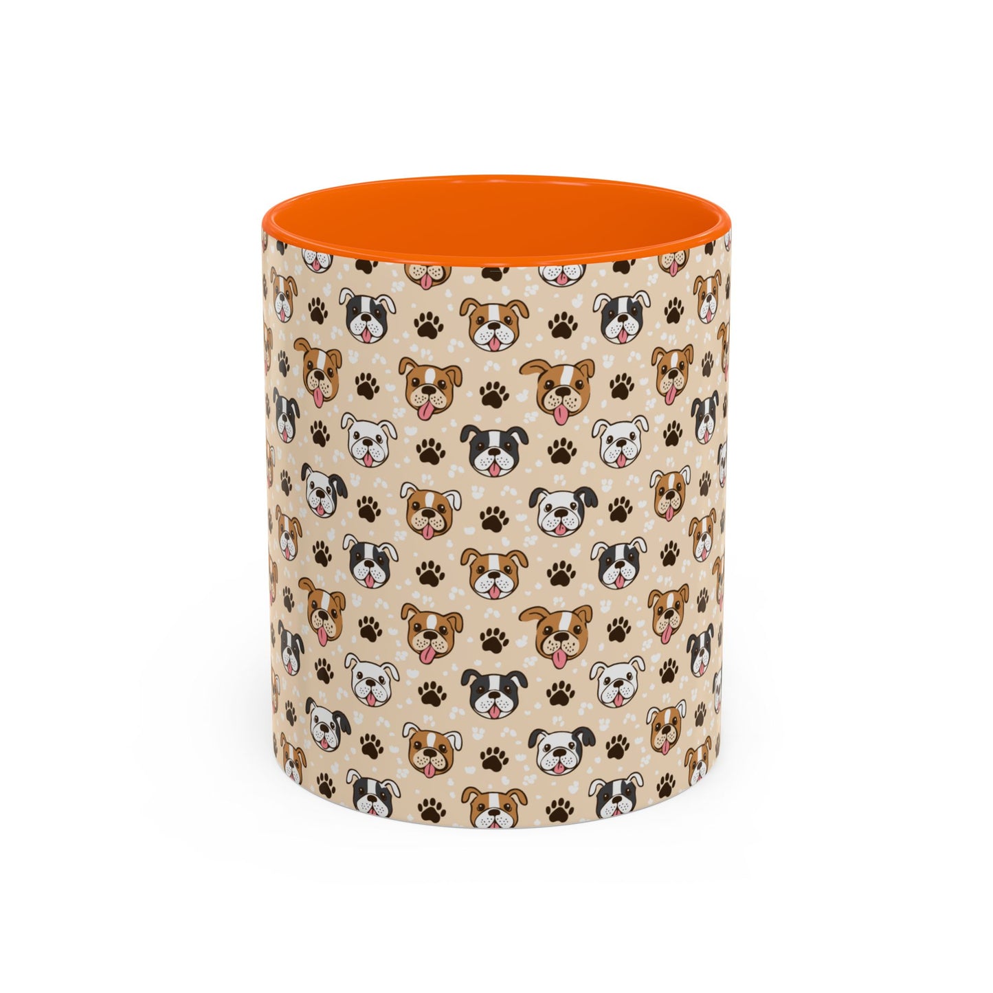 Coffee Mug, English Bulldog and Paw Print Print, Dog Lover Gift, Animal Lover, Pet Owner, Cute Mug, Ceramic Cup