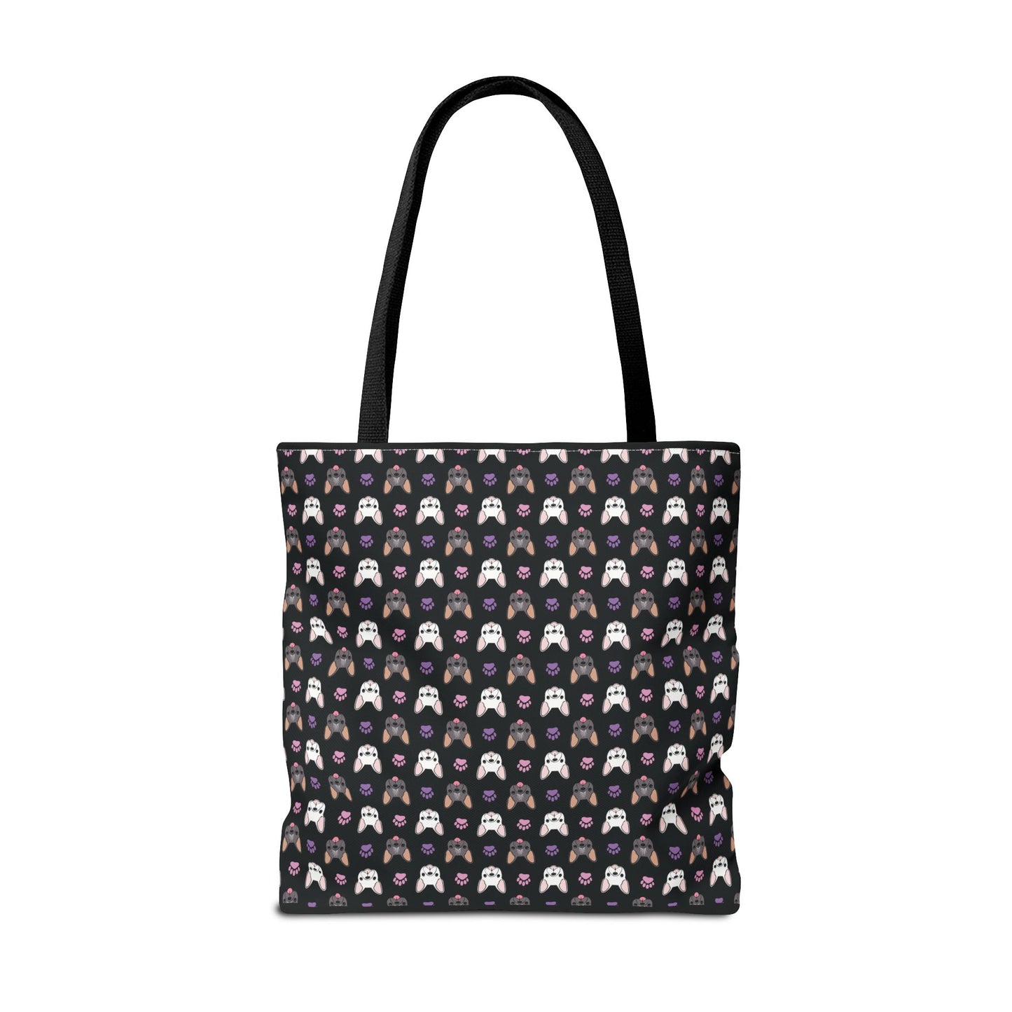 Frenchie Face and Paw Print Tote Bag - French Bulldog Lover, Dog Mom Gift, Animal Print Market Bag, Cute Puppy Shoulder Bag, Pet Owner Merch