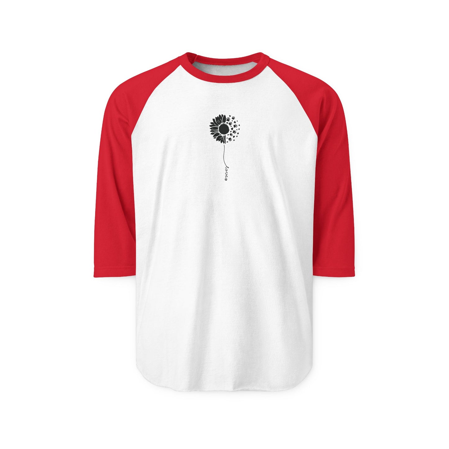 Raglan Shirt Paw Love Sunflower Collection Pet Lover Gift