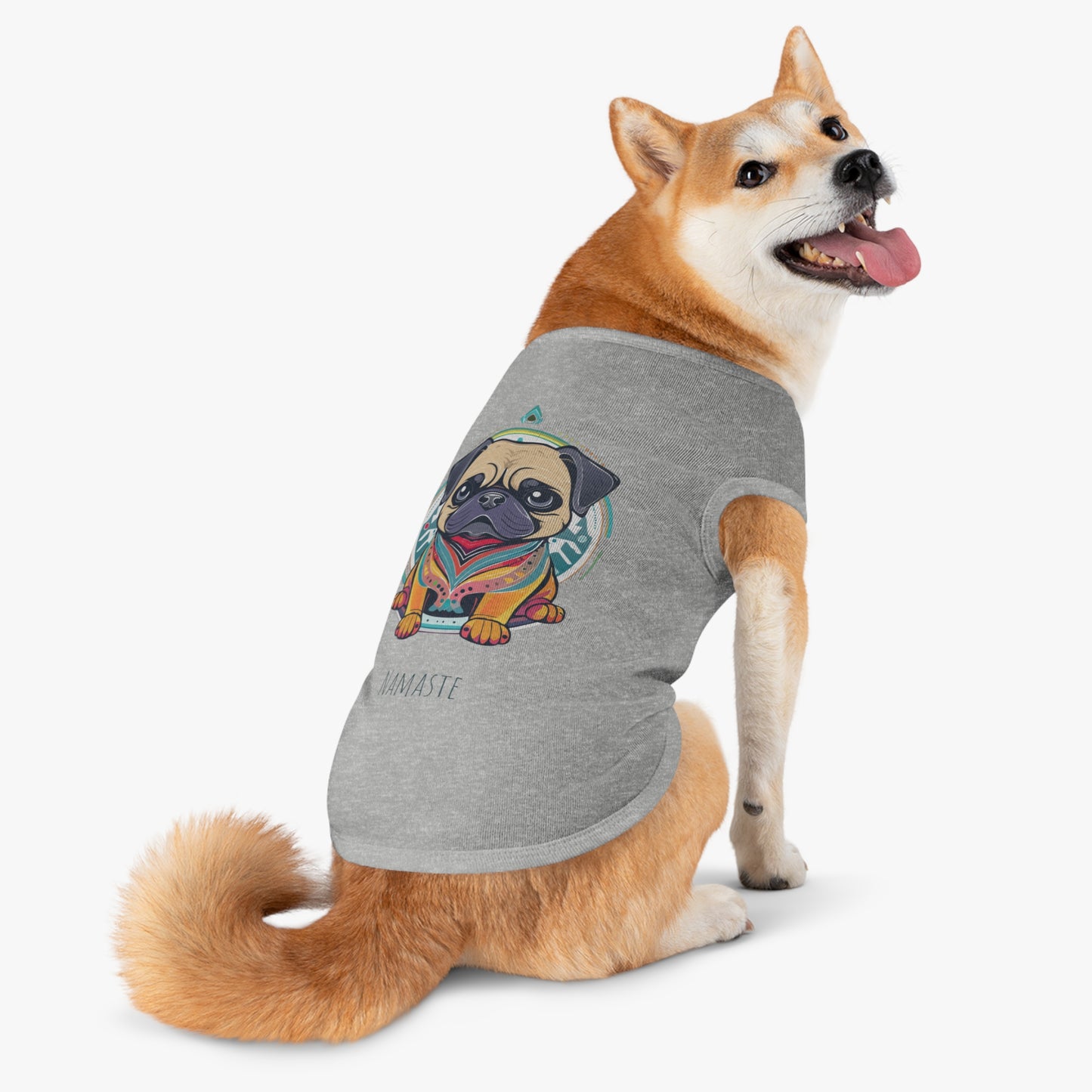 Namaste Pug Pet Tank Top, Stylish Dog Apparel, Yoga Pet Wear, Pet Summer Outfit, Dog Lover Gift, Funny Dog Shirt