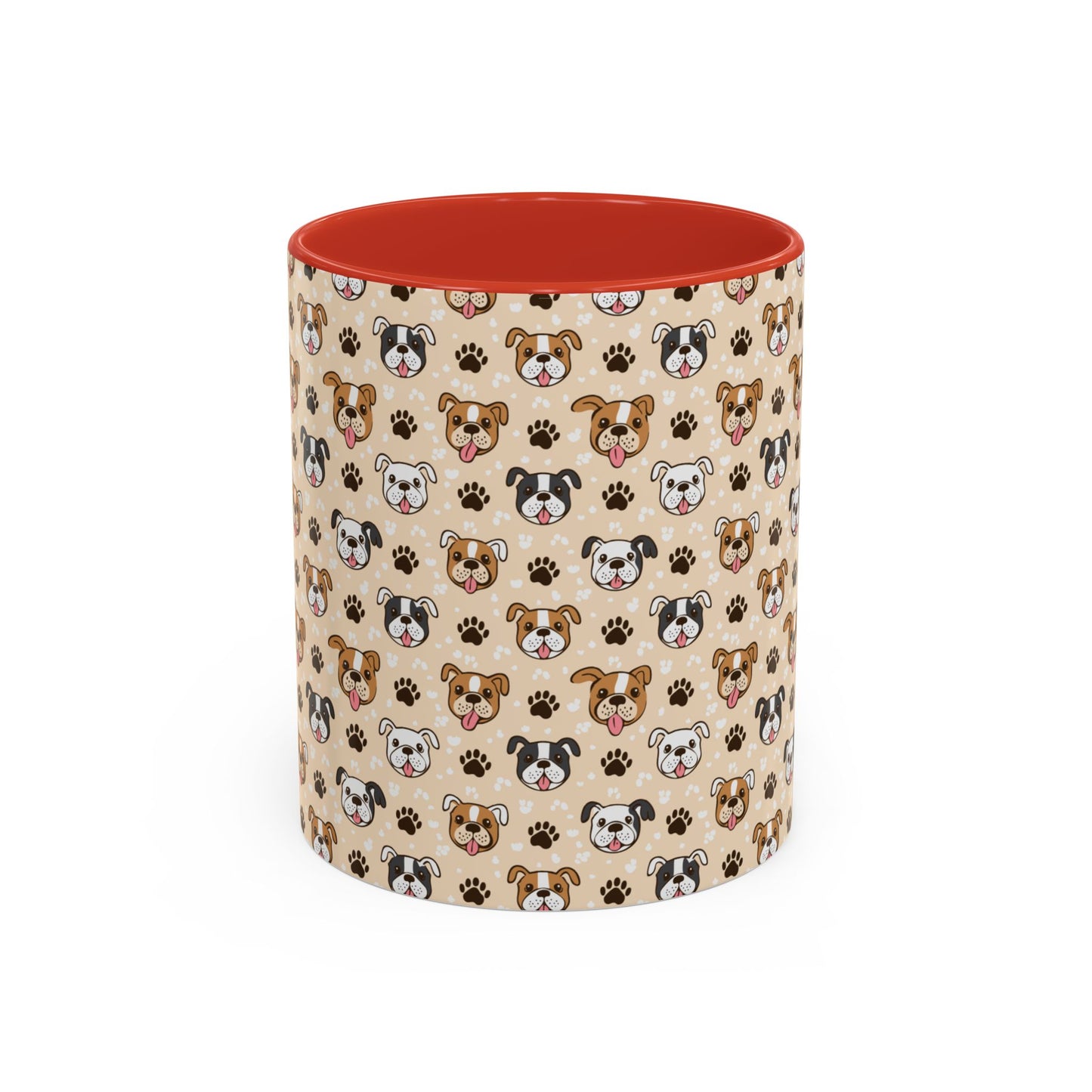 Coffee Mug, English Bulldog and Paw Print Print, Dog Lover Gift, Animal Lover, Pet Owner, Cute Mug, Ceramic Cup