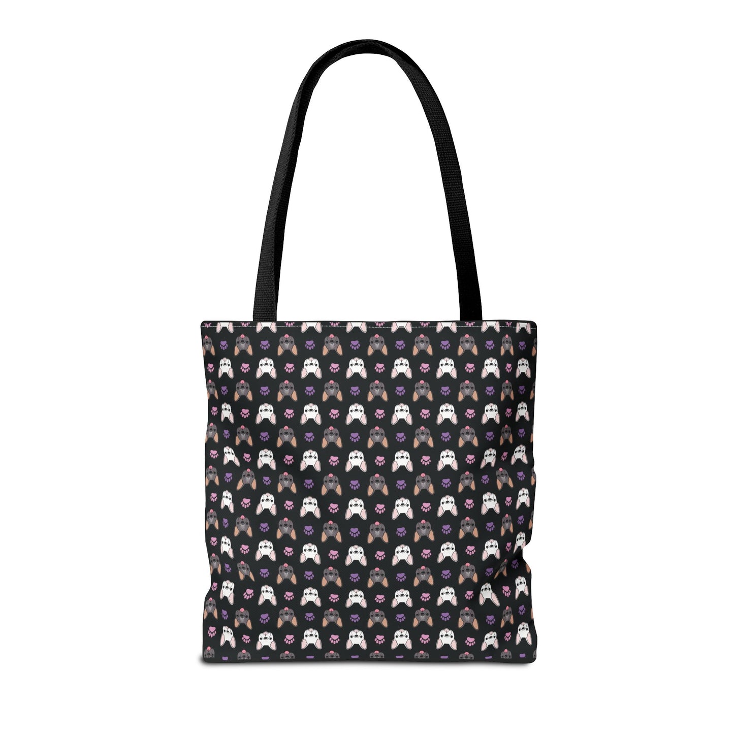 Frenchie Face and Paw Print Tote Bag - French Bulldog Lover, Dog Mom Gift, Animal Print Market Bag, Cute Puppy Shoulder Bag, Pet Owner Merch