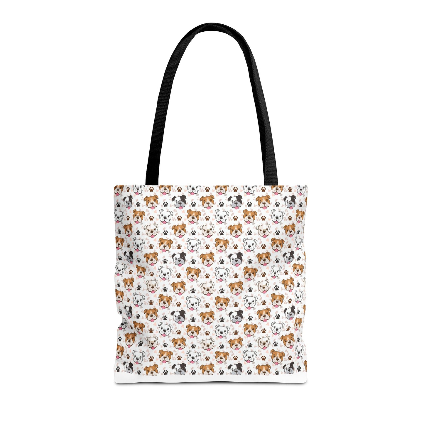English Bulldog Tote Bag, Bulldog Lover Gift, Paw Print Design, Pet Owner Gift, Shopping Bag, Bulldog Mom/Dad Gift