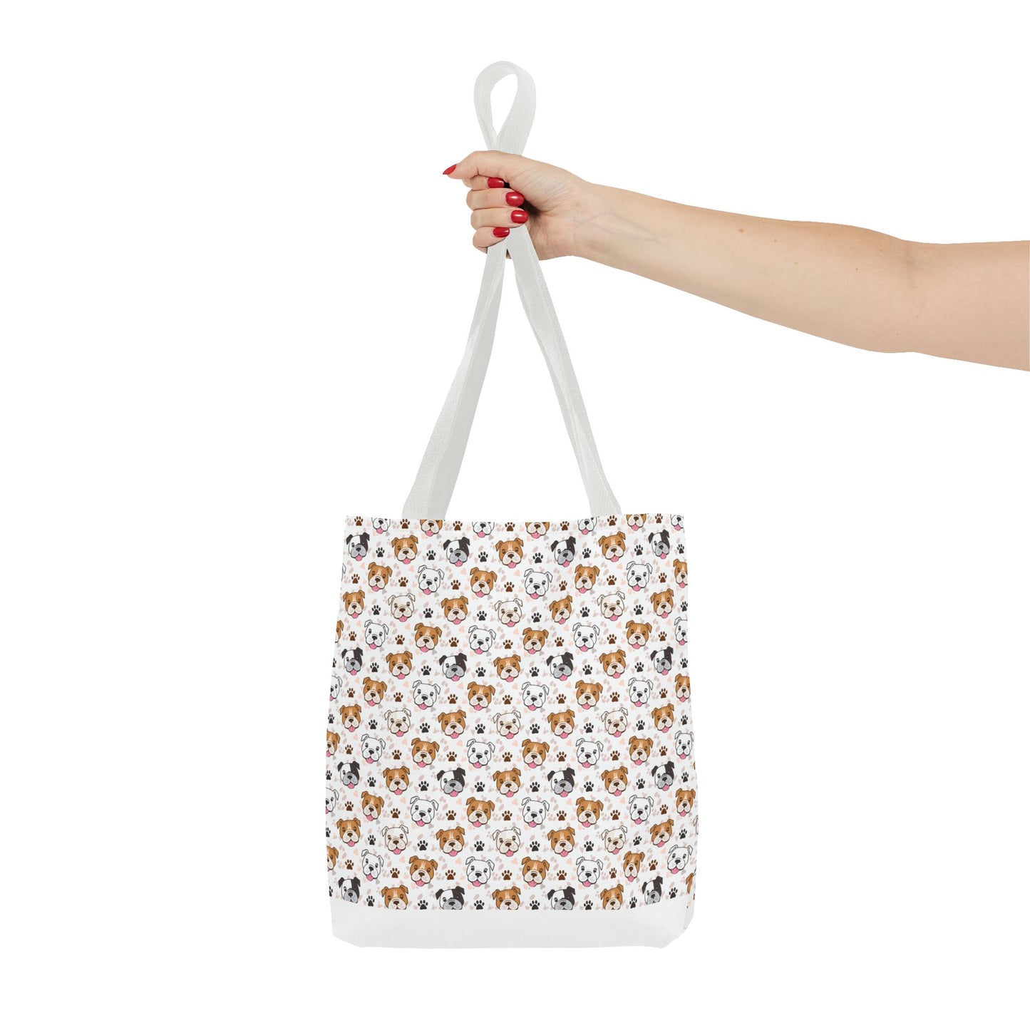 English Bulldog Tote Bag, Bulldog Lover Gift, Paw Print Design, Pet Owner Gift, Shopping Bag, Bulldog Mom/Dad Gift